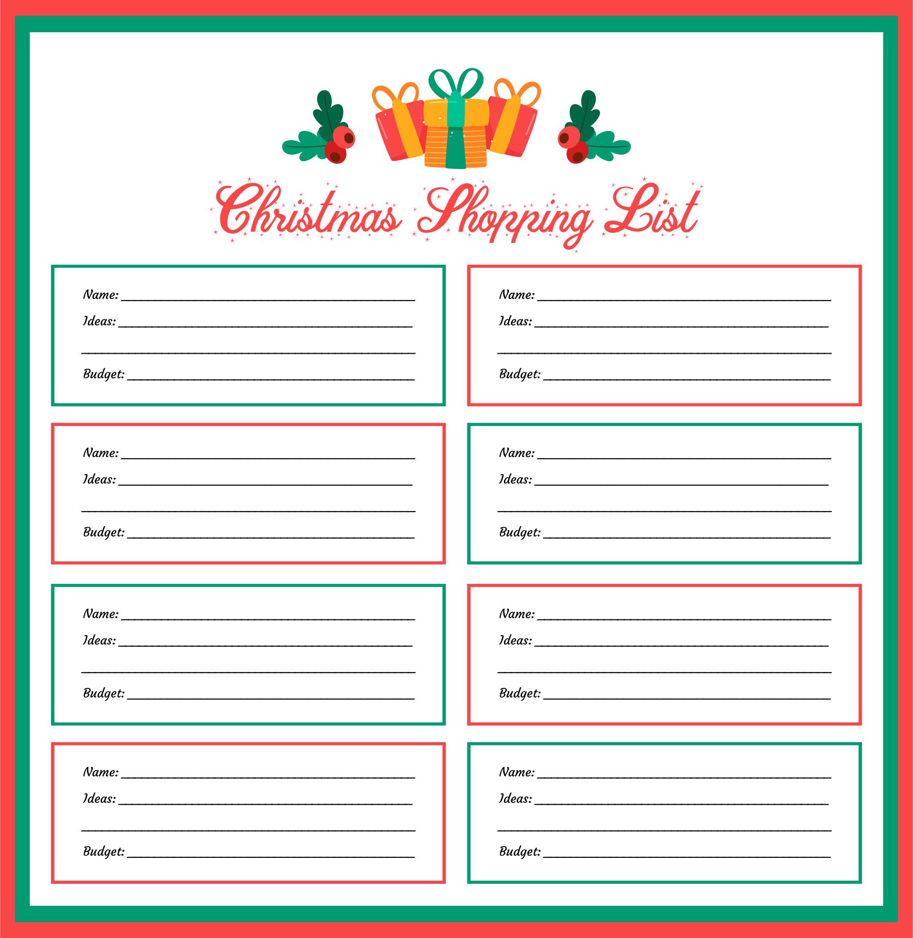 Best Printable Christmas List Maker PDF For Free At Printablee