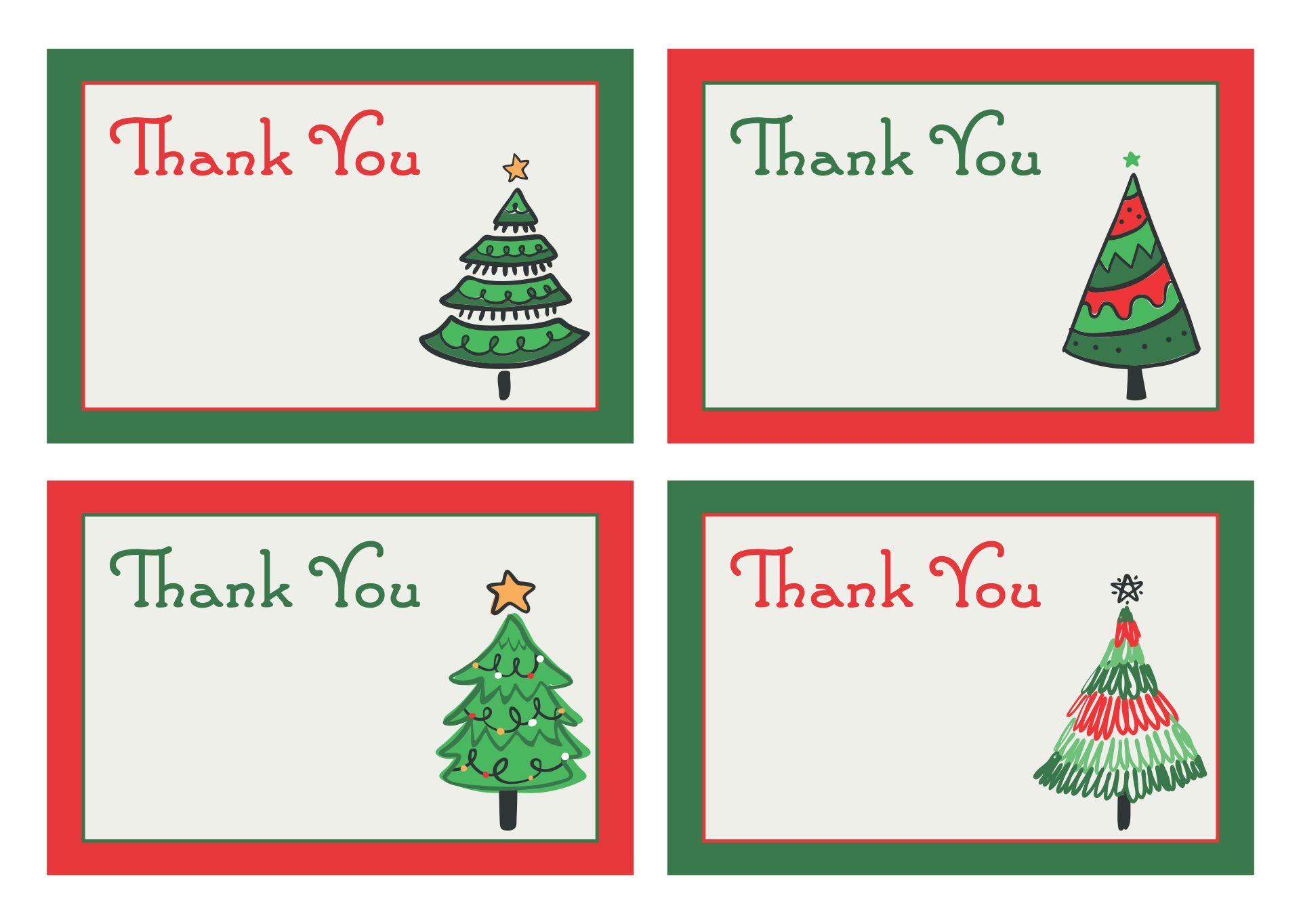 5 Best Printable Christmas Thank You Card Templates Printableecom 6