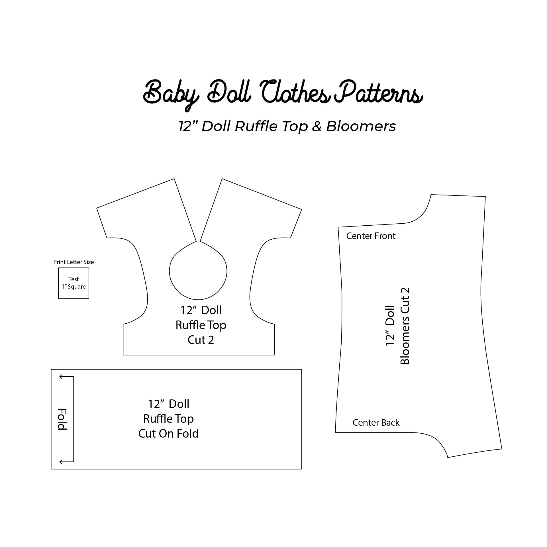 Doll Clothes Patterns - 10 Free PDF Printables | Printablee
