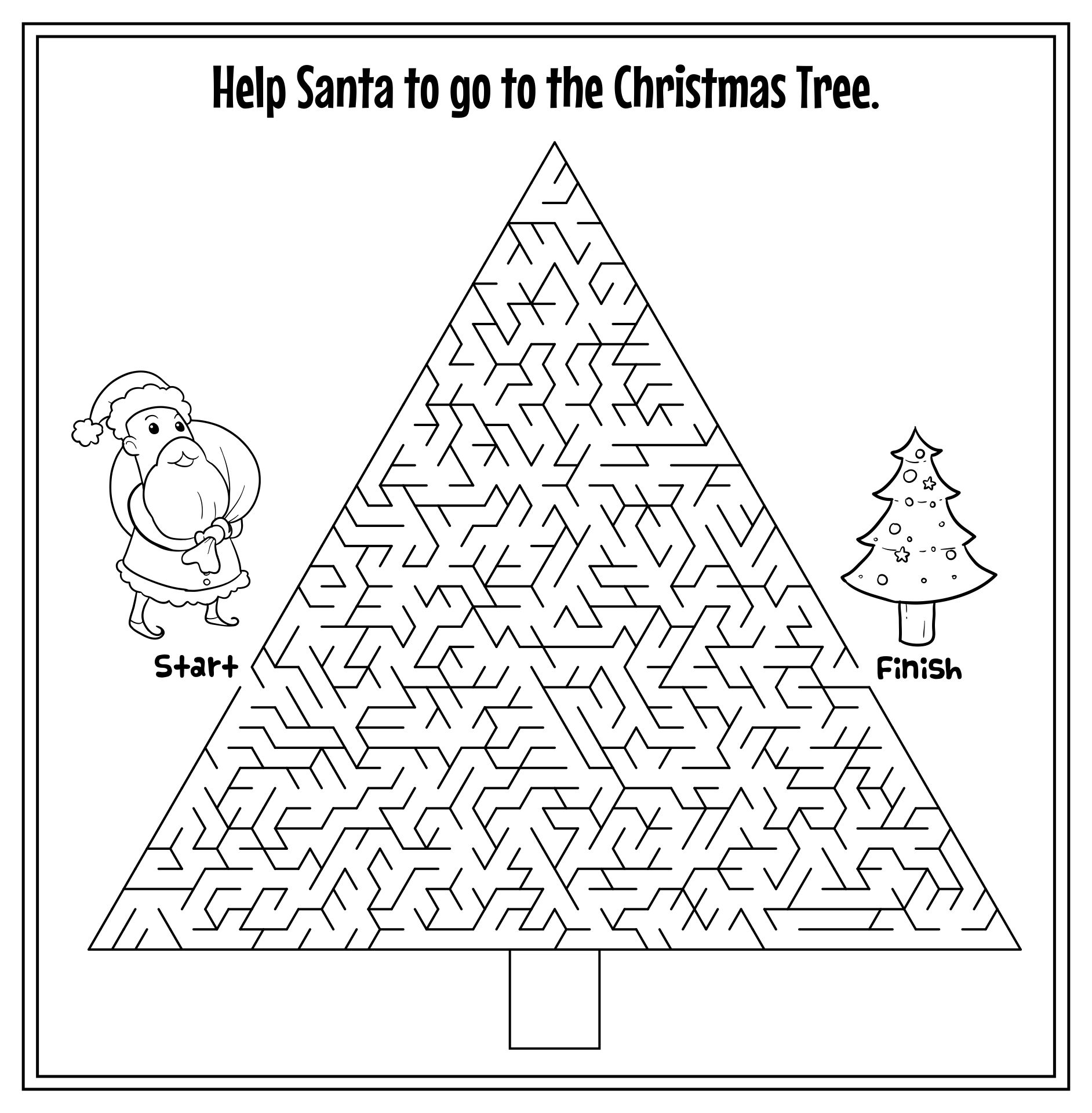 Christmas Tree Maze Hard - 10 Free PDF Printables | Printablee