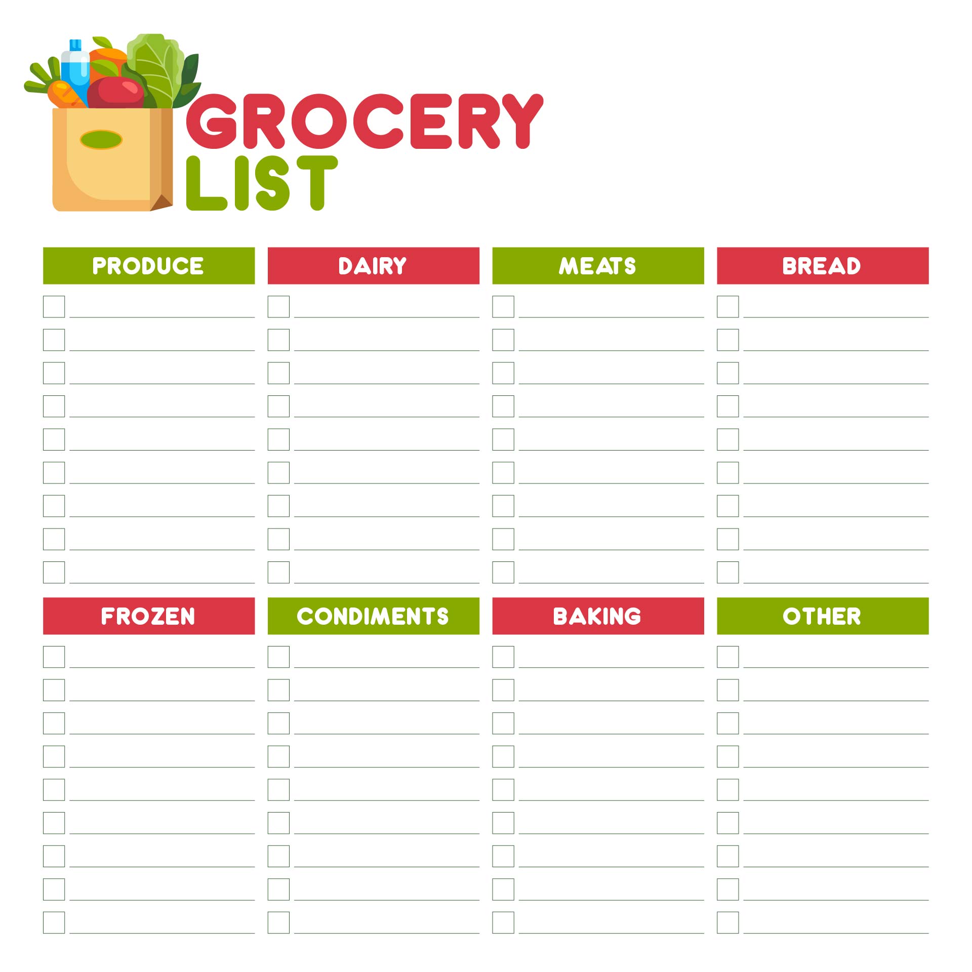 18 Best Walmart Grocery List Printable