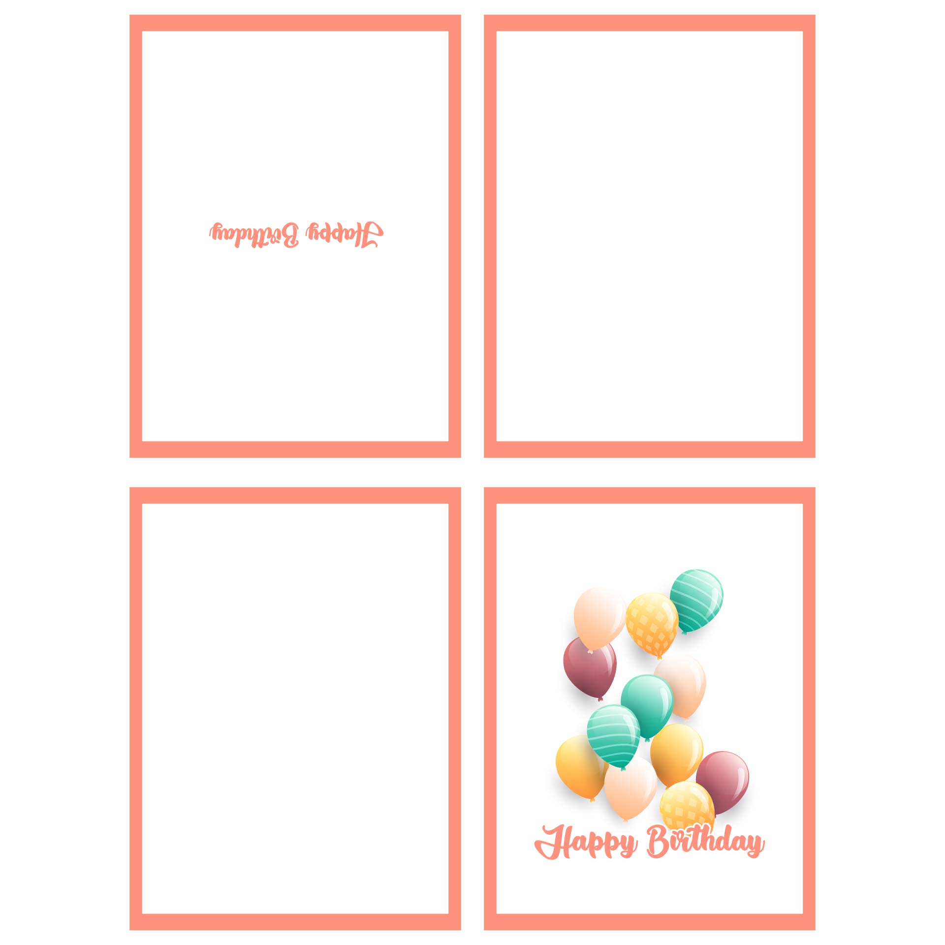 Four Fold Greeting Card Template