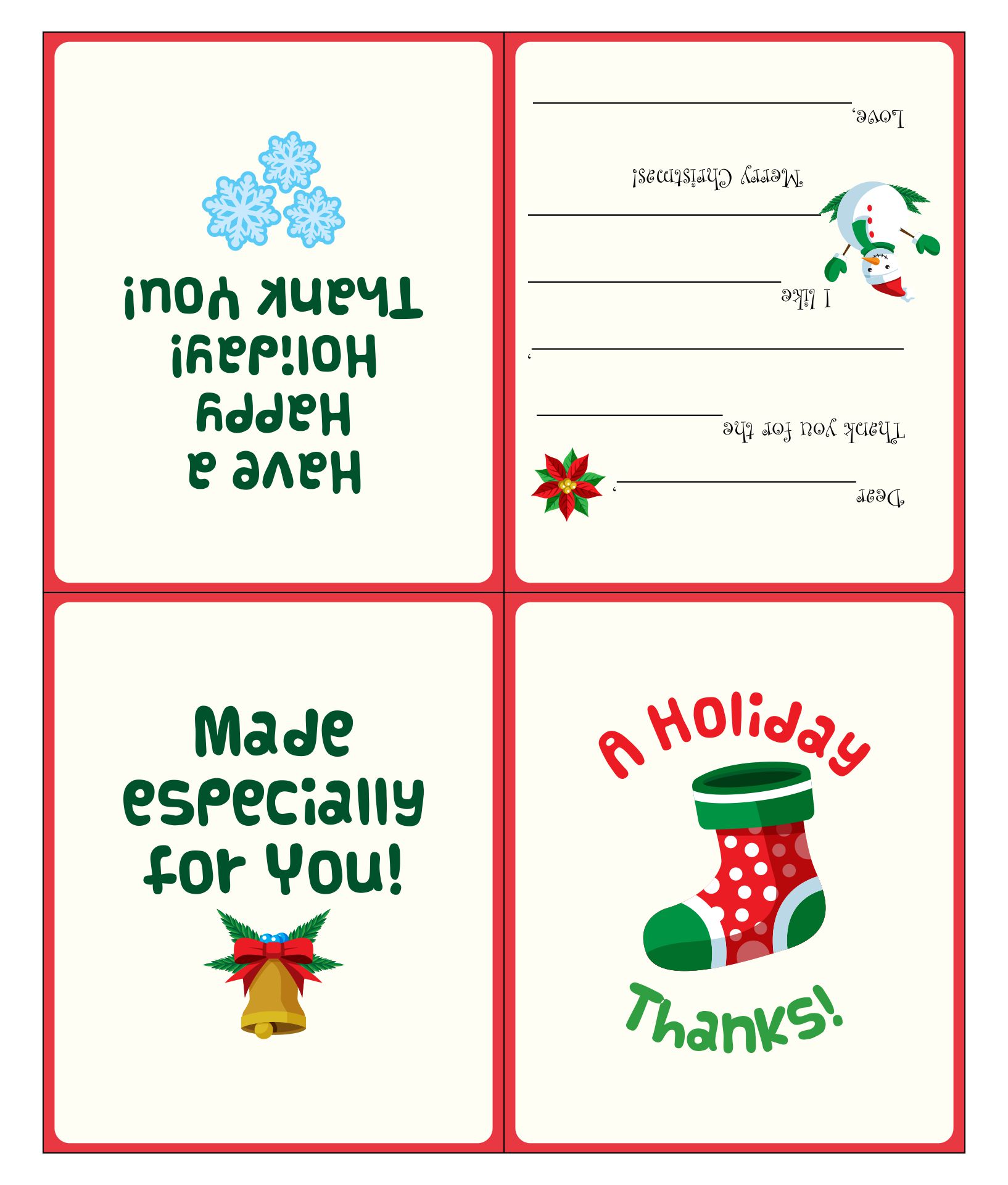 Four Fold Greeting Card Template