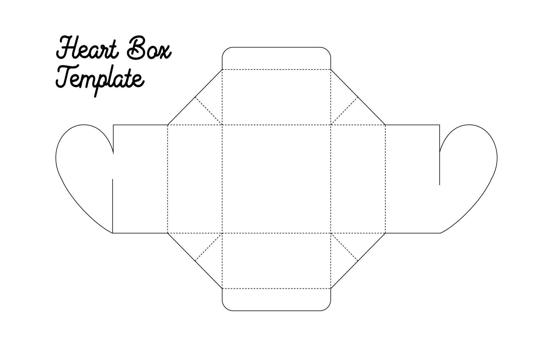 Rubber Stamping Heart Box Template Box Template Heart Shape Gifts