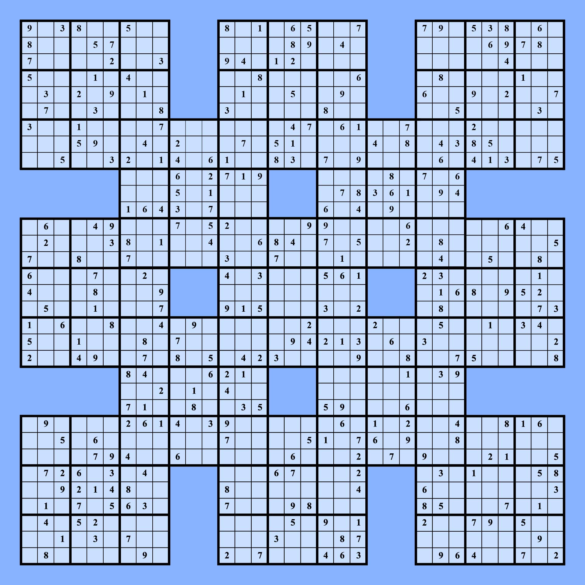 Free Printable Samurai Sudoku Puzzles Printable Form Templates And 