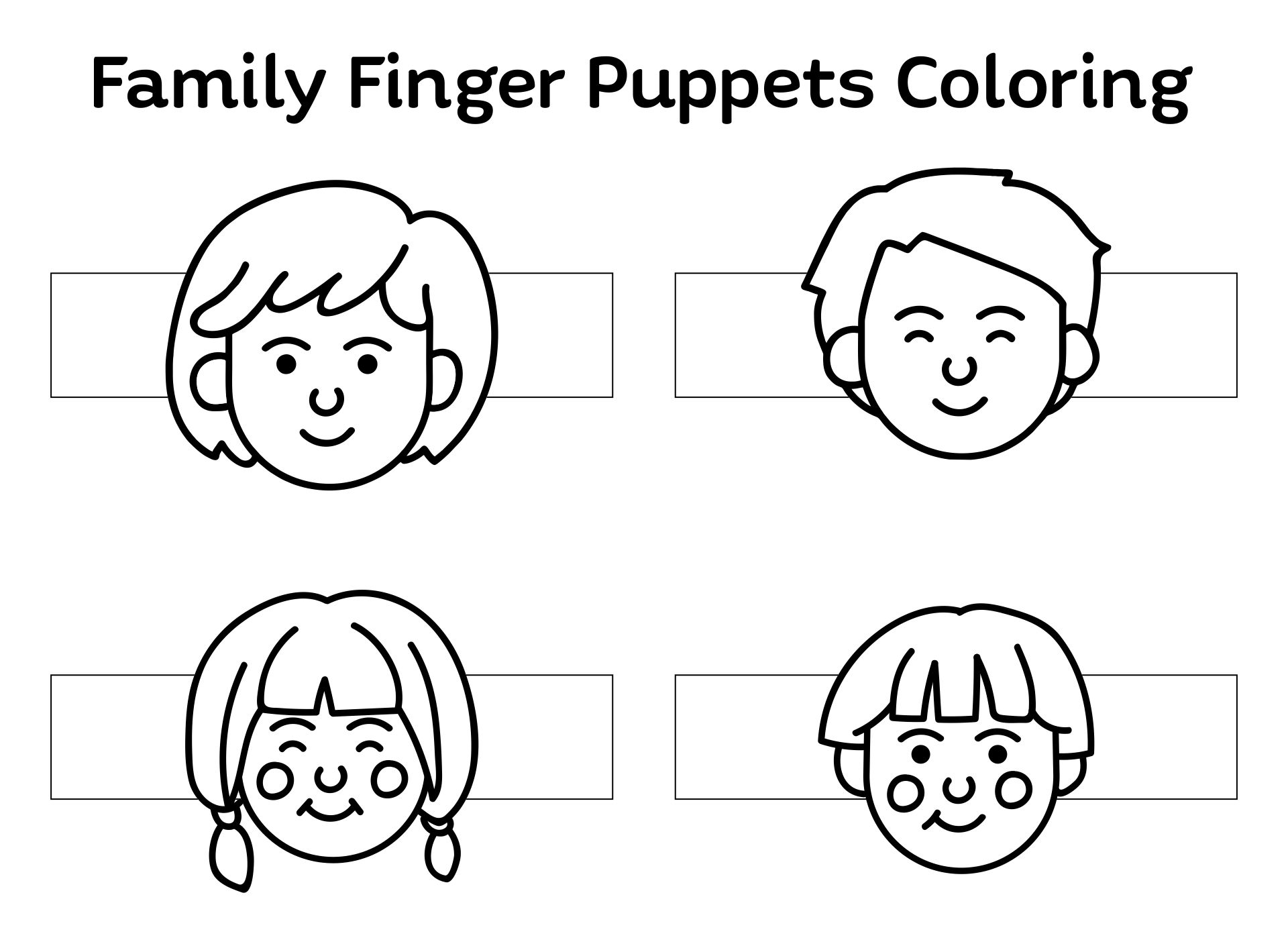 Finger Puppets Family Printable