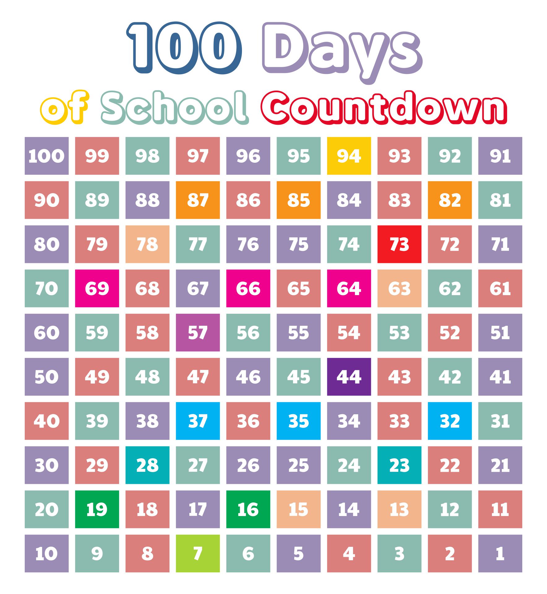10 Best From 100 Countdown Printable PDF For Free At Printablee