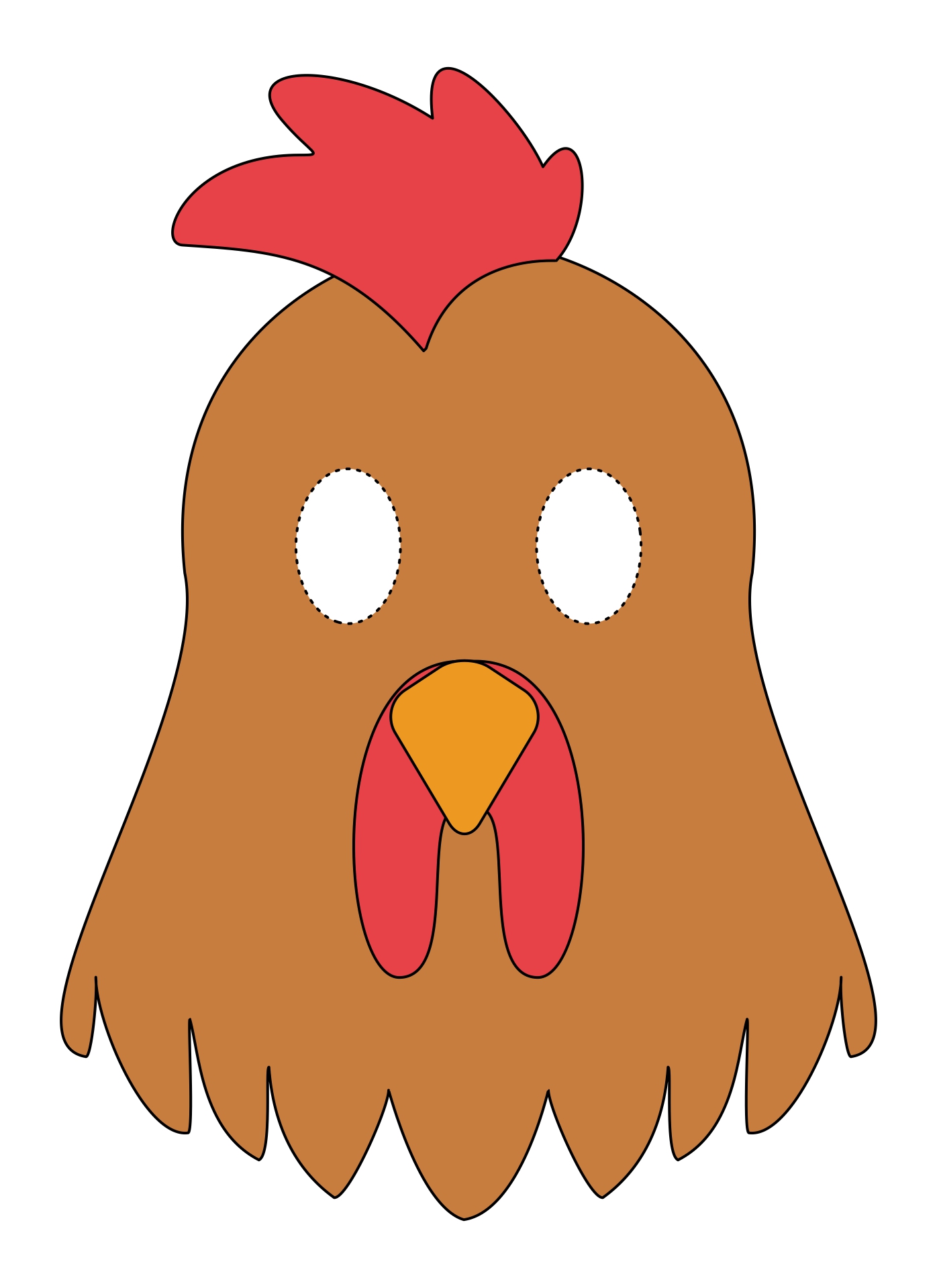 Hen Mask Template