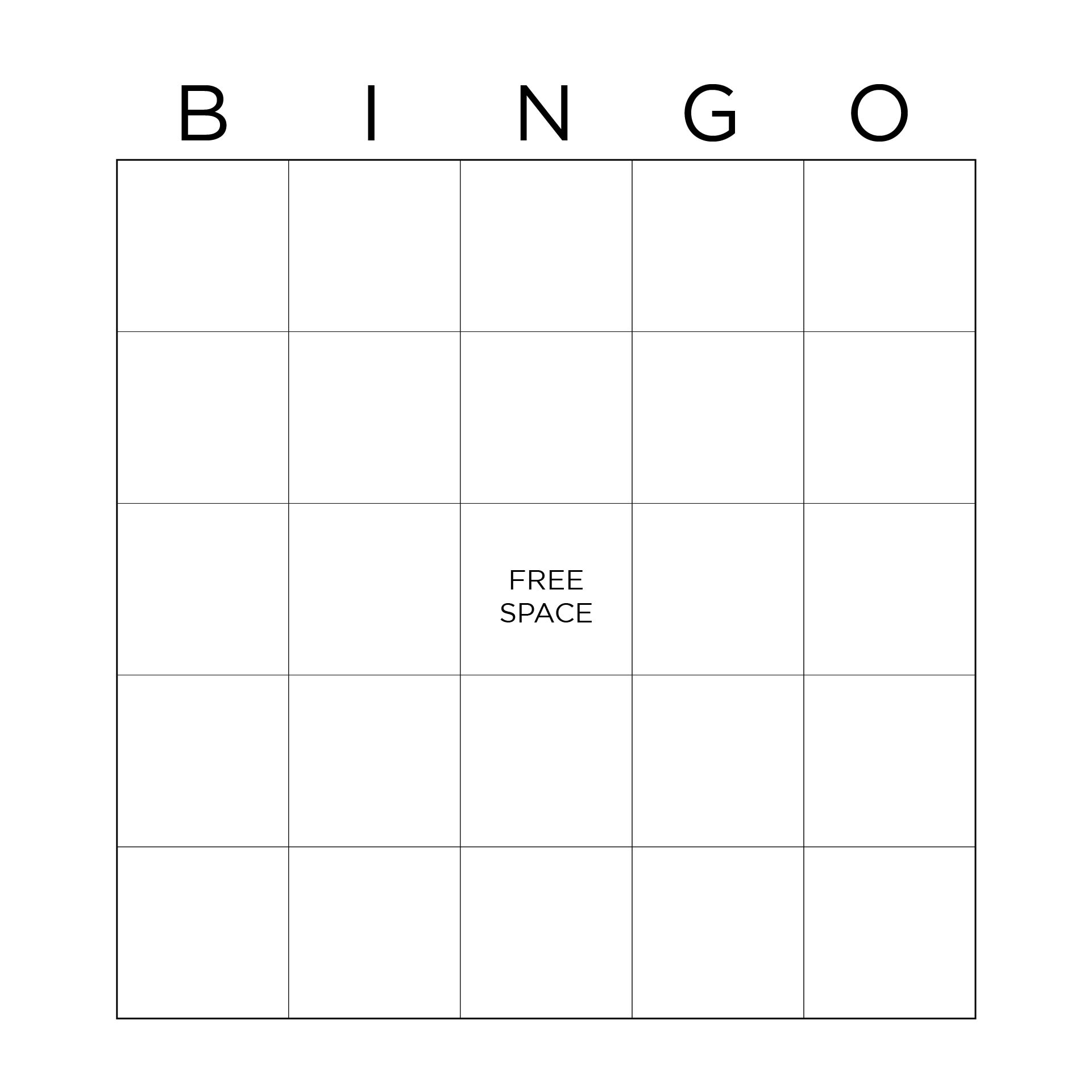 5x5 Grid Template