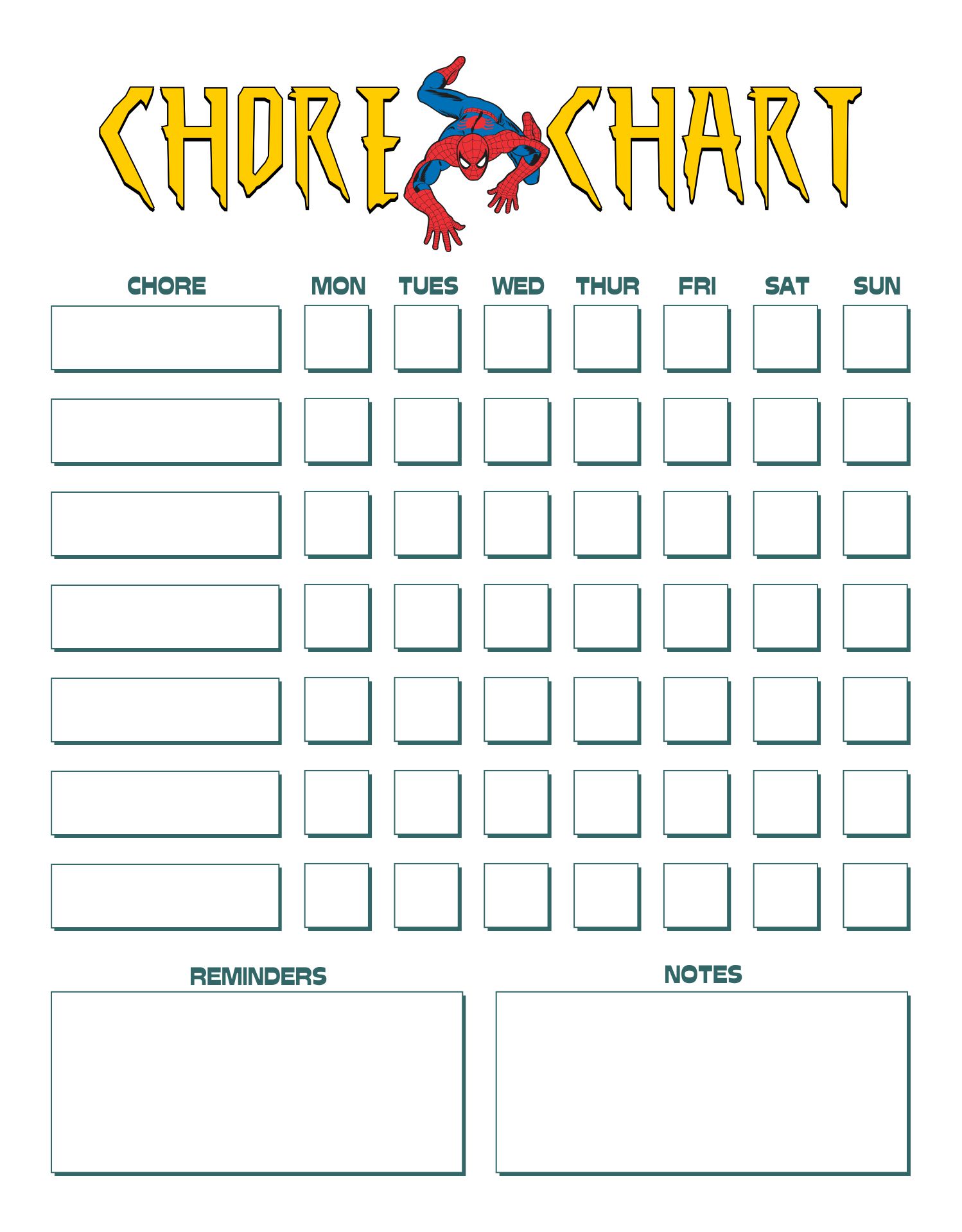 Personalized Superhero Spiderman My Chore Chart Boy T Vrogue co