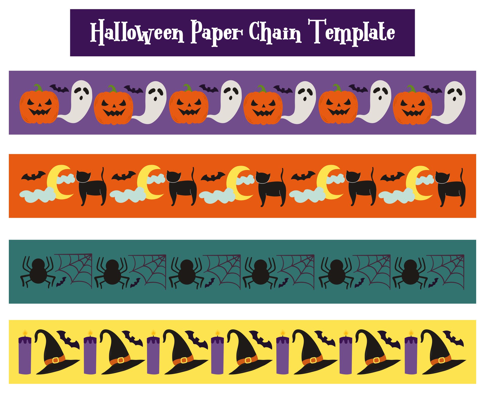 Halloween Paper Decor 15 Free PDF Printables Printablee