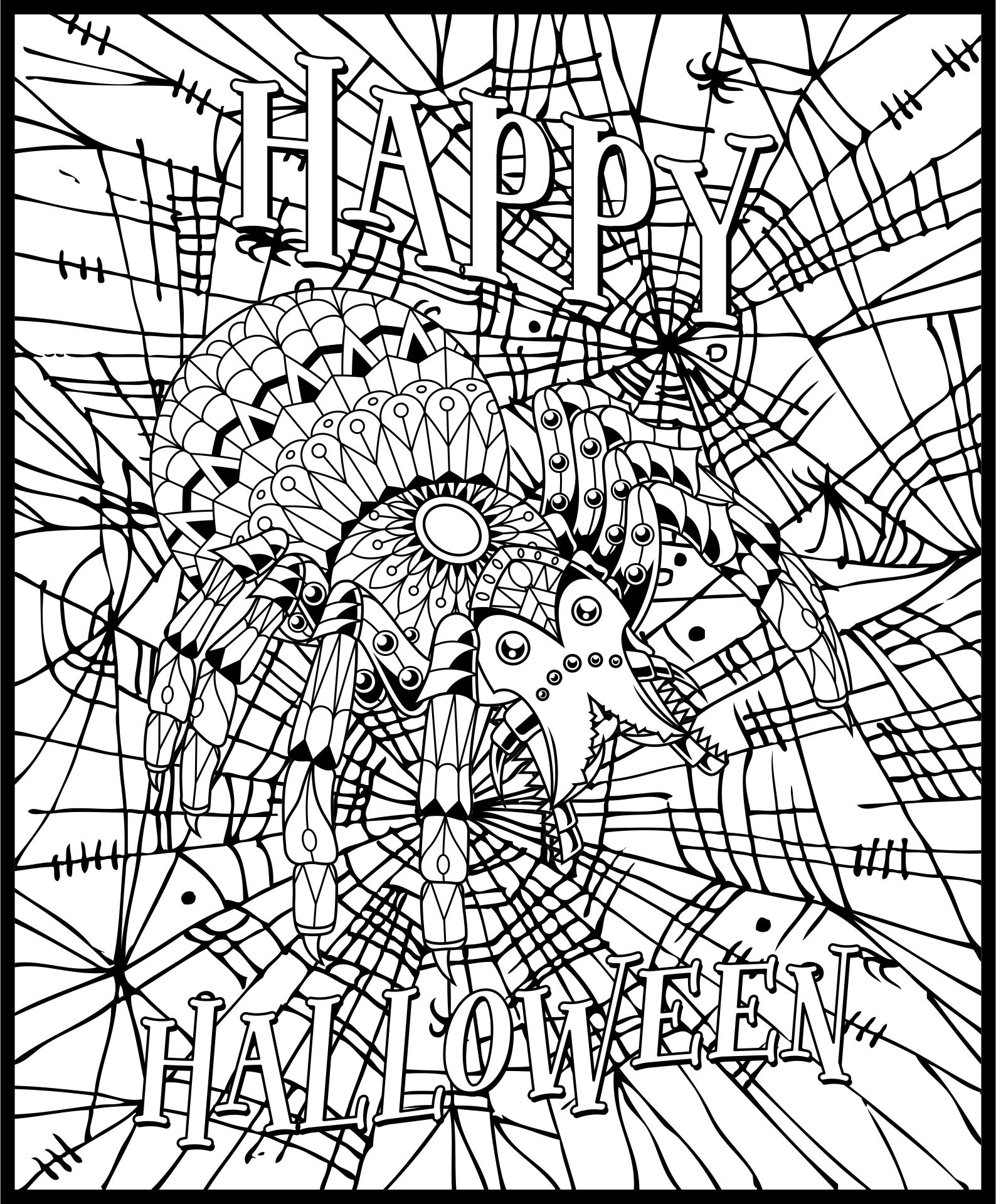 Halloween Coloring Pages For Adults - 15 Free PDF Printables | Printablee
