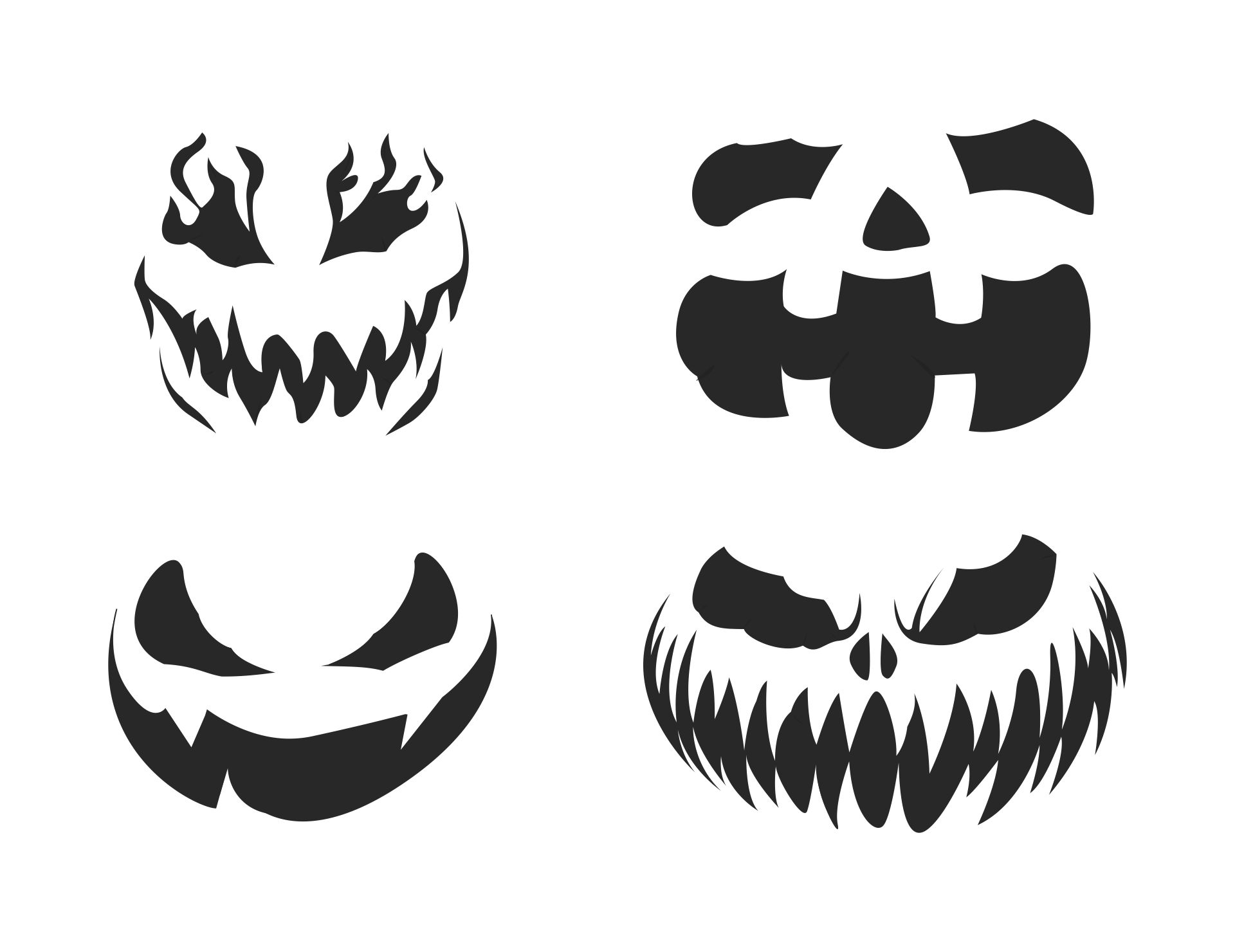 Scary Halloween Faces - 15 Free PDF Printables | Printablee