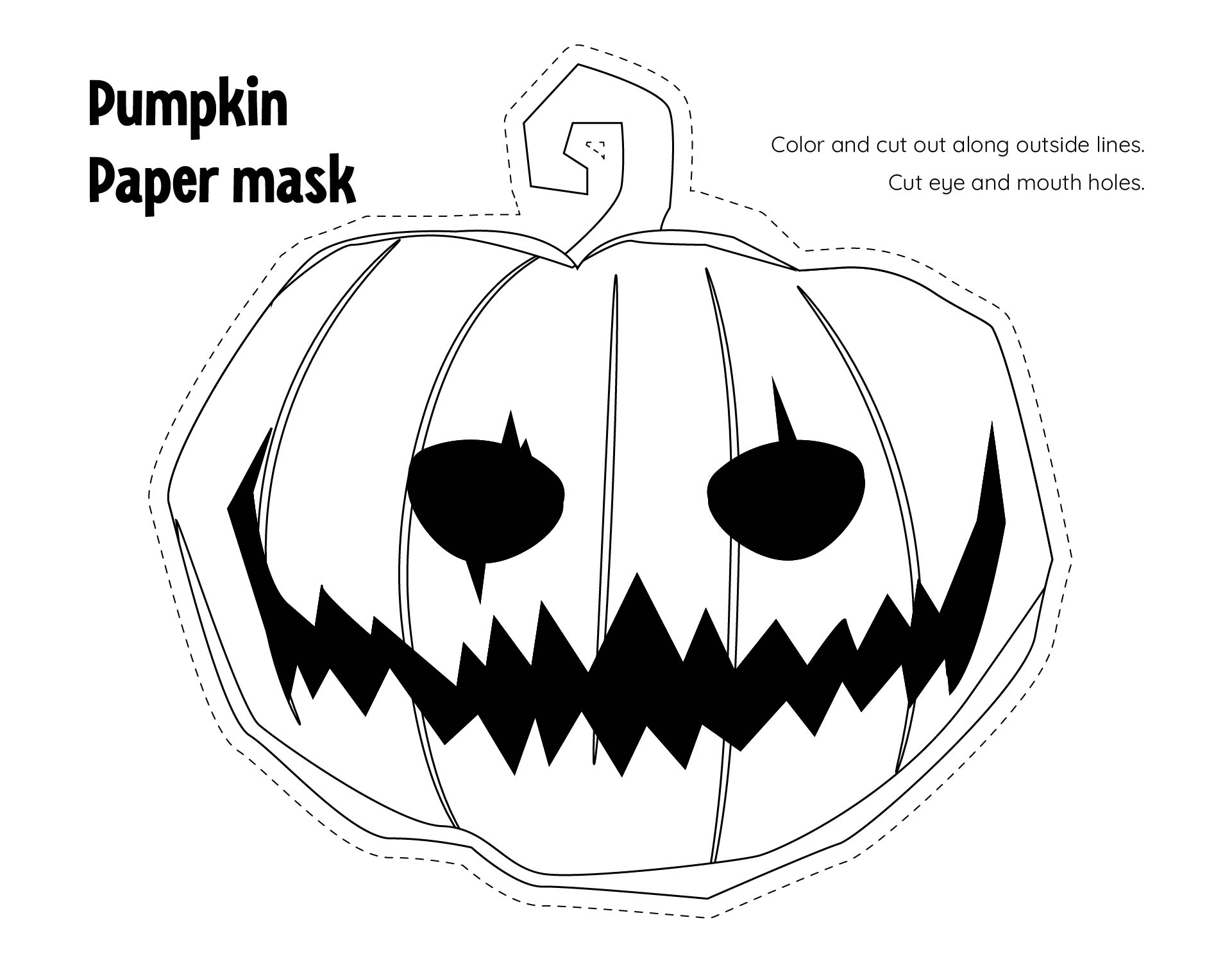 Pumpkin Halloween Mask Templates - 15 Free PDF Printables | Printablee