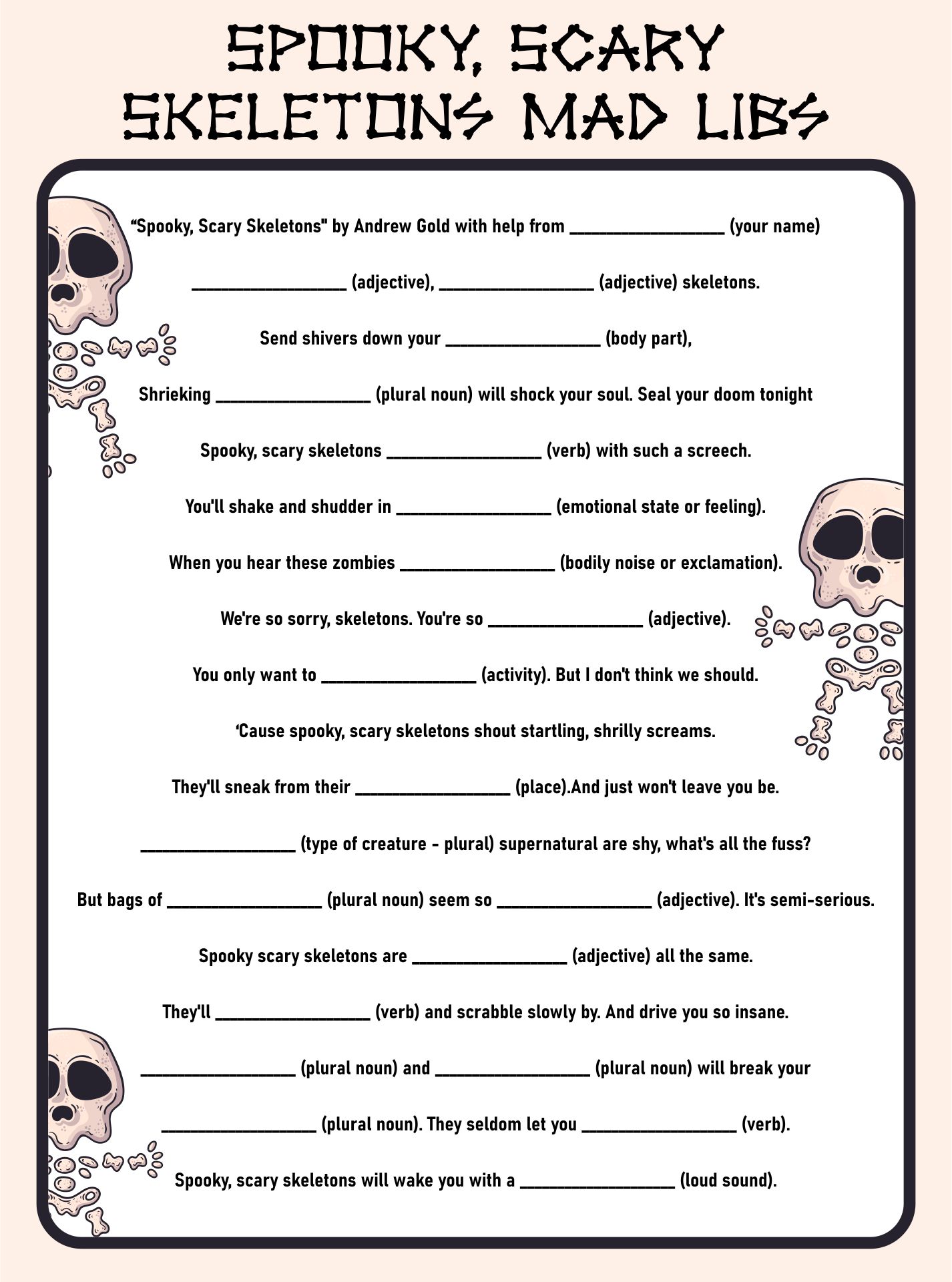15 Best Halloween Mad Libs Printable Worksheets PDF for Free at Printablee