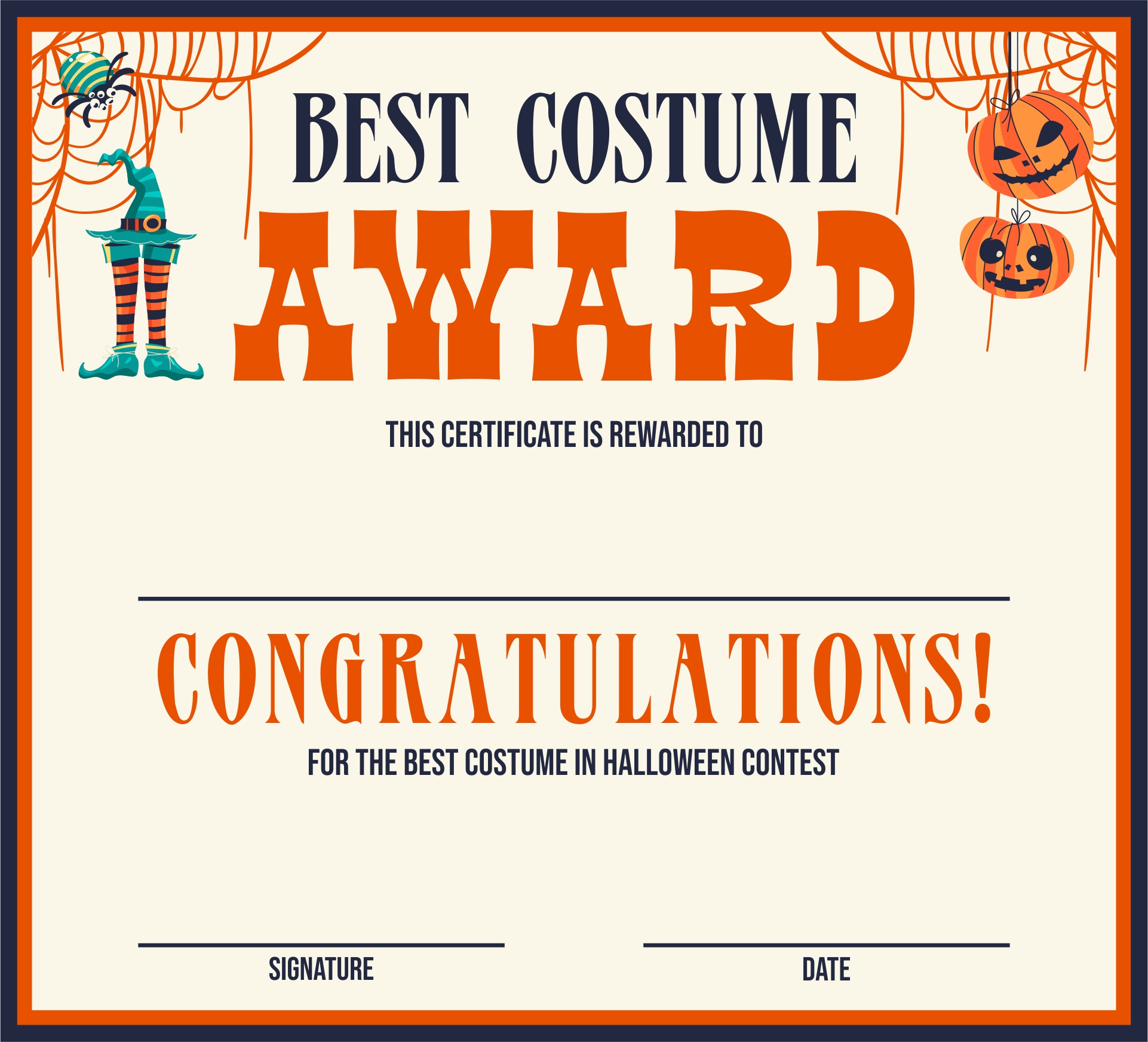 Halloween Costume Certificates - 15 Free PDF Printables | Printablee