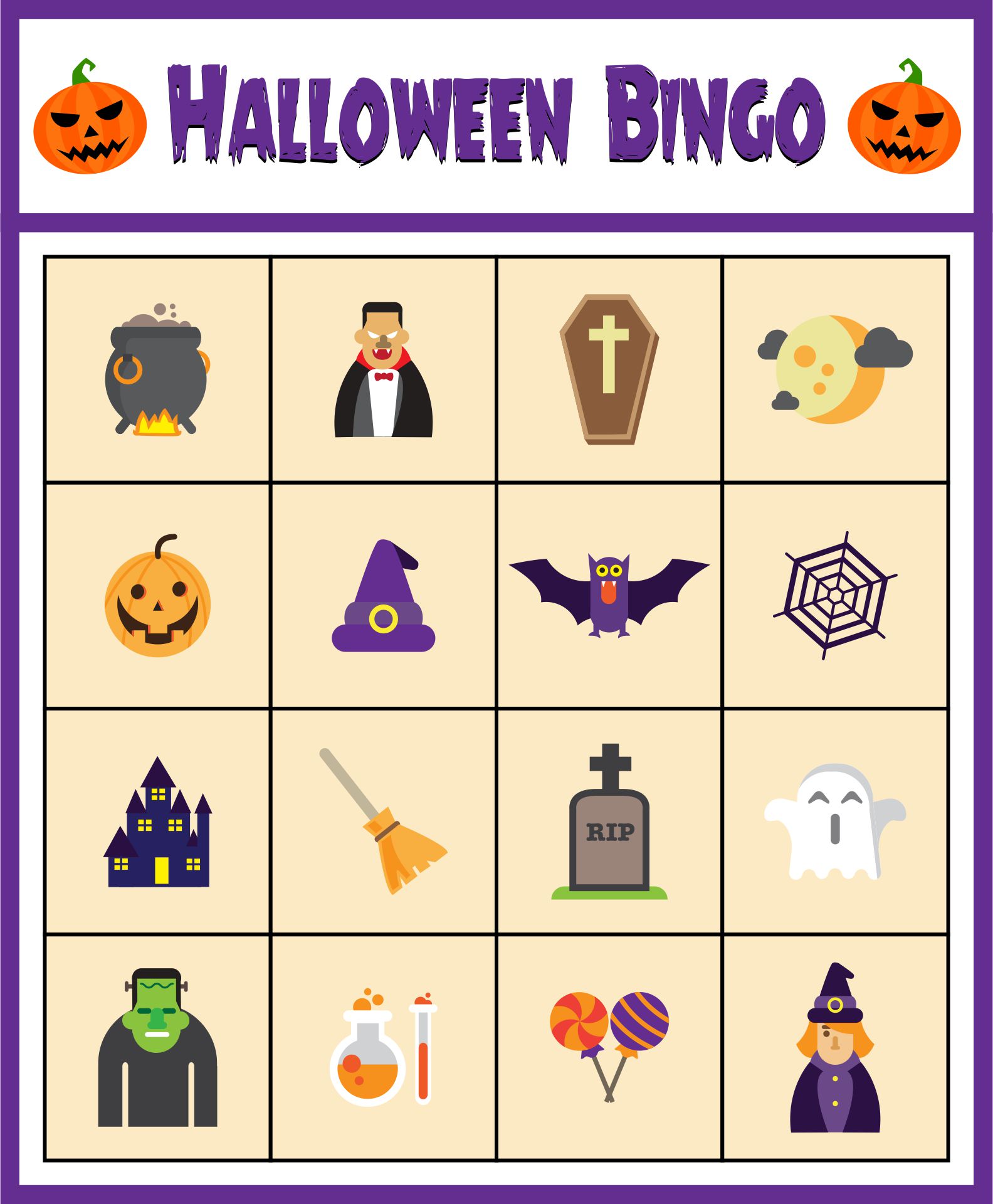 Halloween Bingo Cards For Kids - 15 Free PDF Printables | Printablee