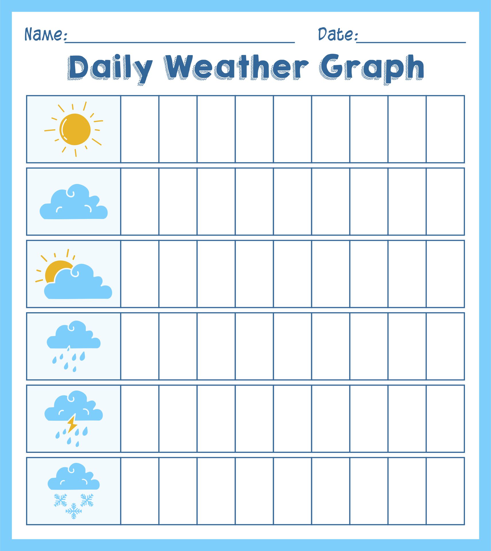 Kindergarten Weather Graph - 10 Free PDF Printables | Printablee