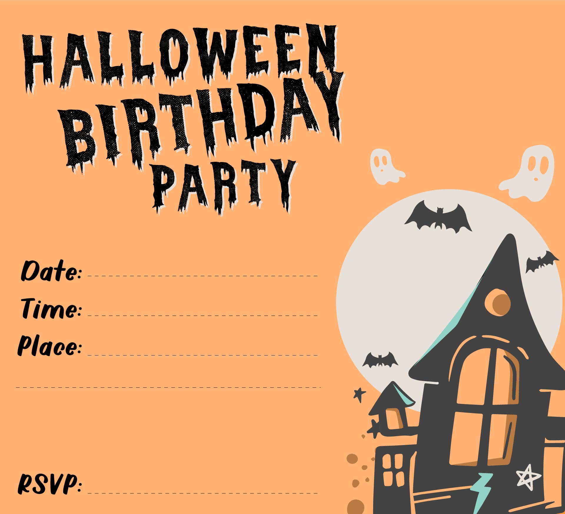 Halloween Birthday Invitations Templates - 15 Free PDF Printables ...