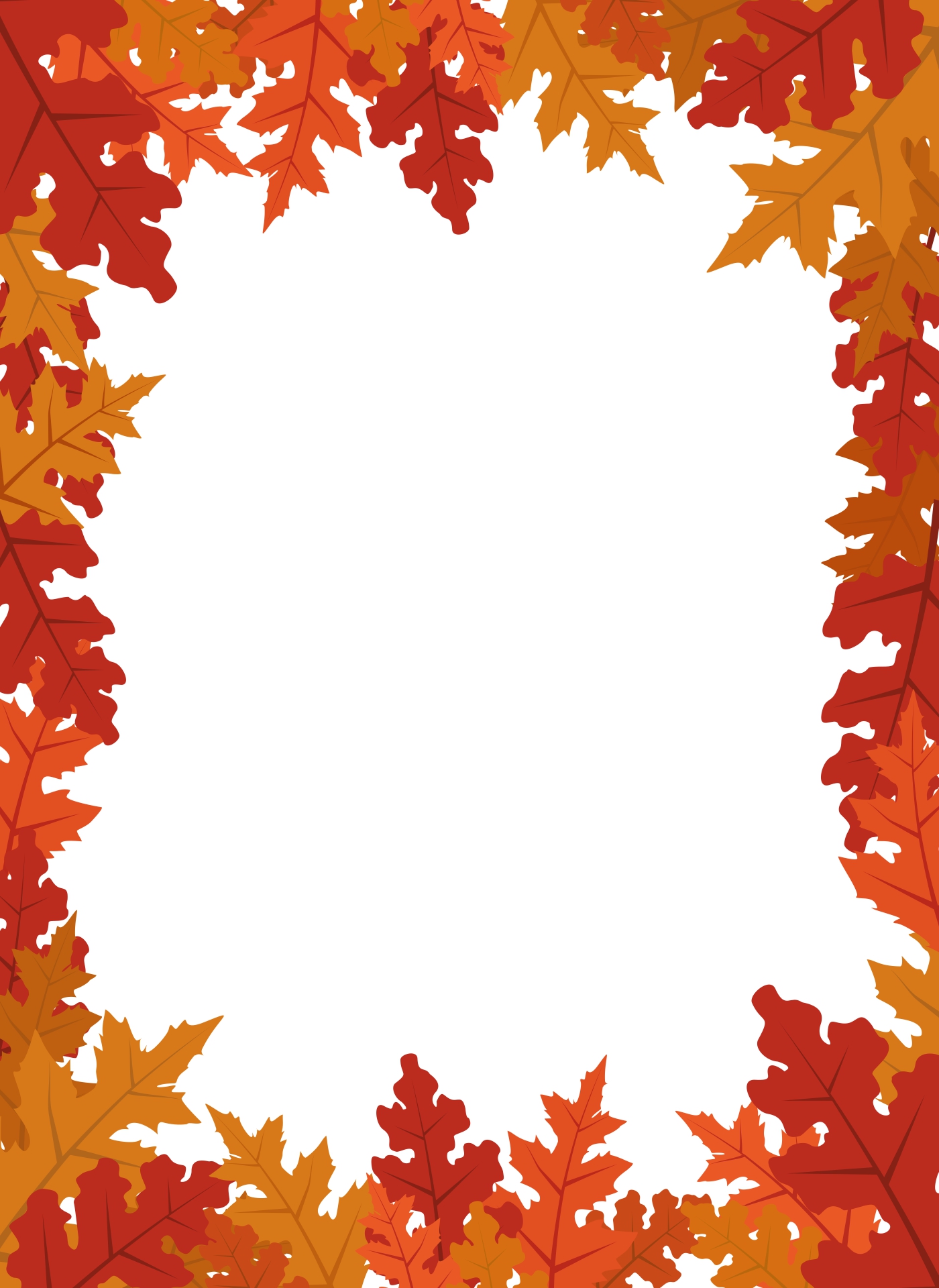 Fall Leaf Borders - 10 Free PDF Printables | Printablee