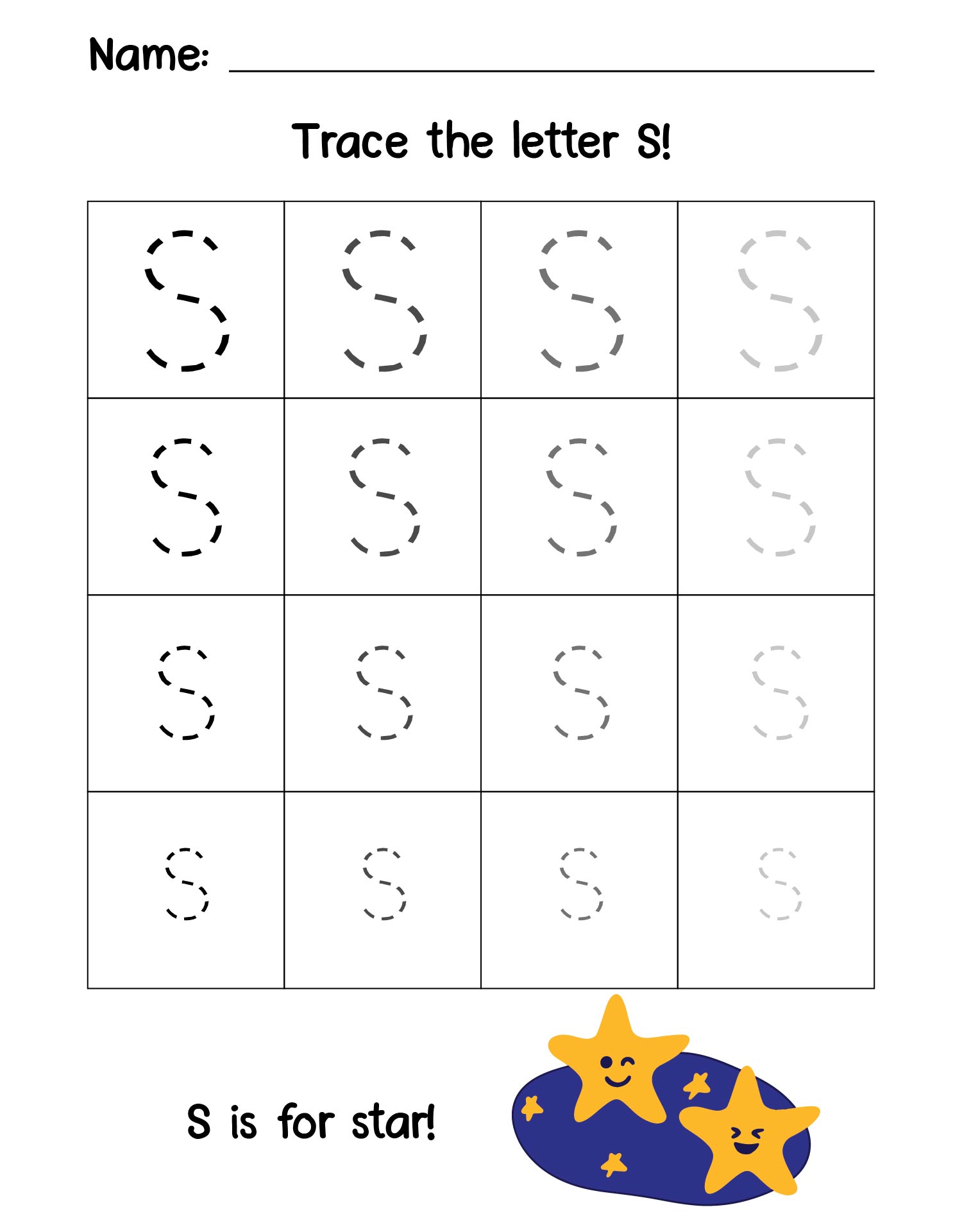 Letter S Tracing Worksheets Preschool - 10 Free PDF Printables | Printablee