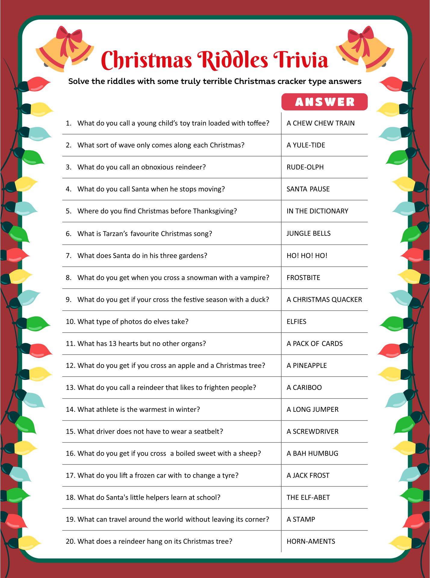 15 Best Christmas Brain Teasers Activities Printables PDF for Free at ...