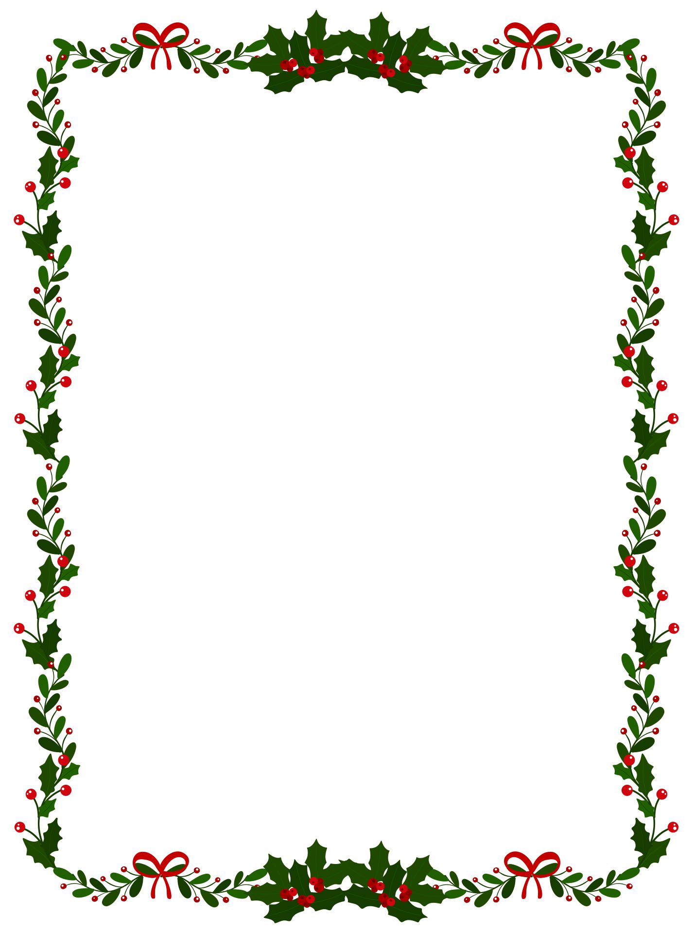 Christmas Borders Holly - 15 Free PDF Printables | Printablee