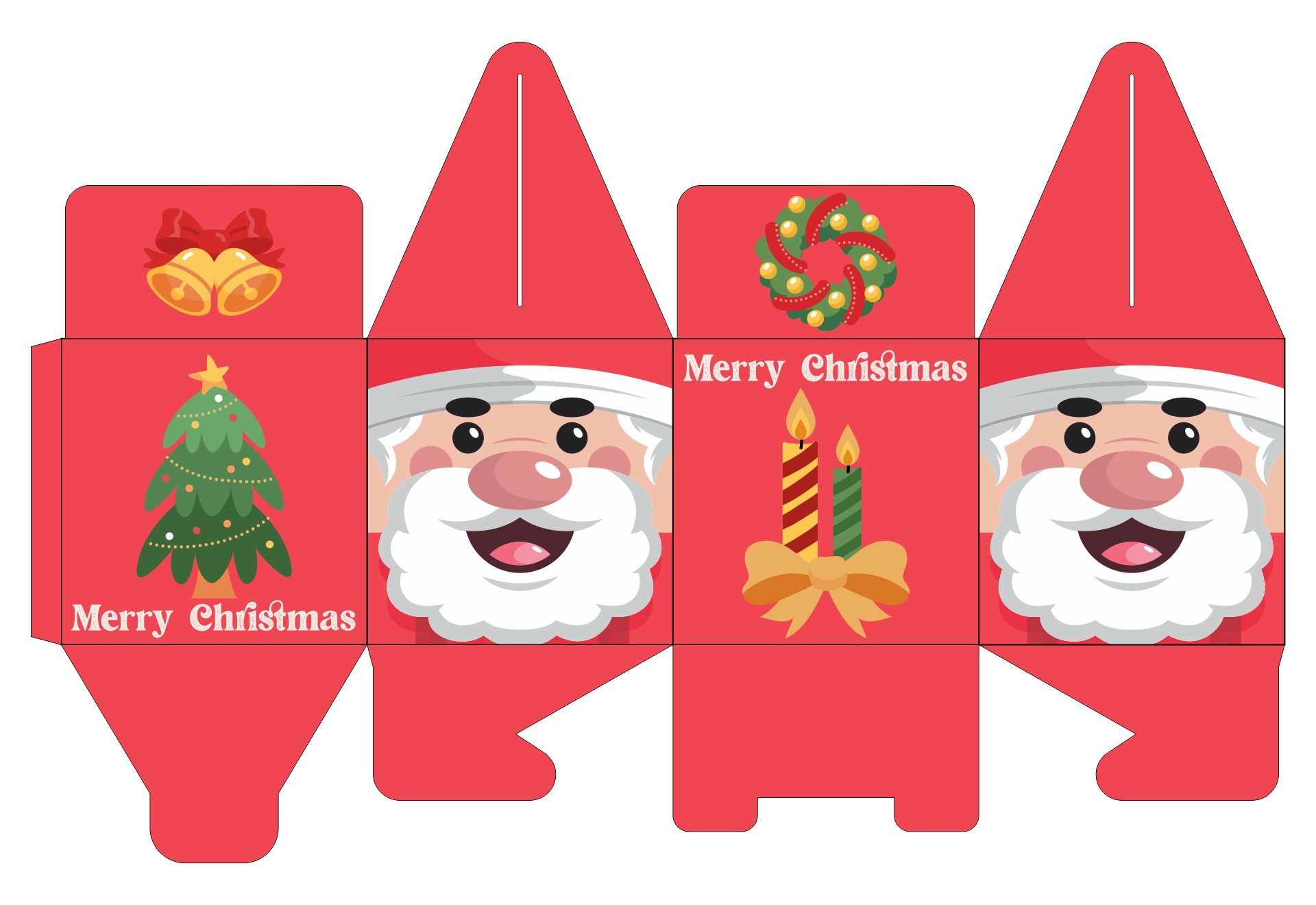 10 Best Christmas Santa Printable Paper Box Templates PDF for Free at ...