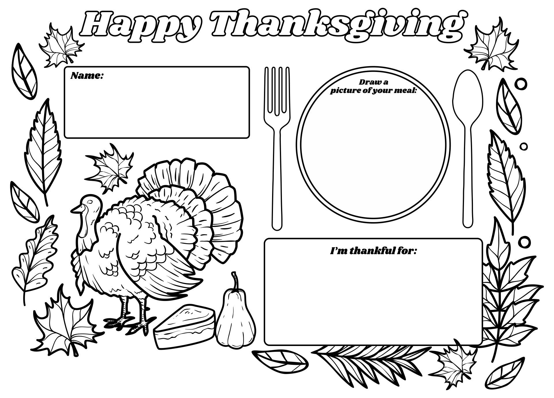 Placemats To Color - 10 Free PDF Printables | Printablee