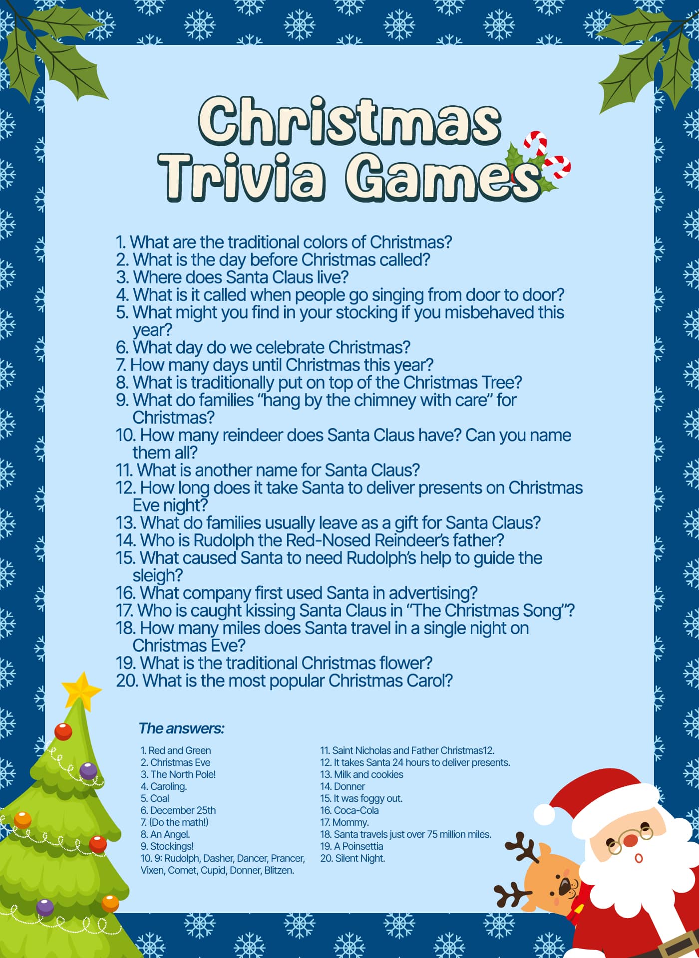 10 Best Free Printable Christmas Trivia Questions And Answers PDF for ...