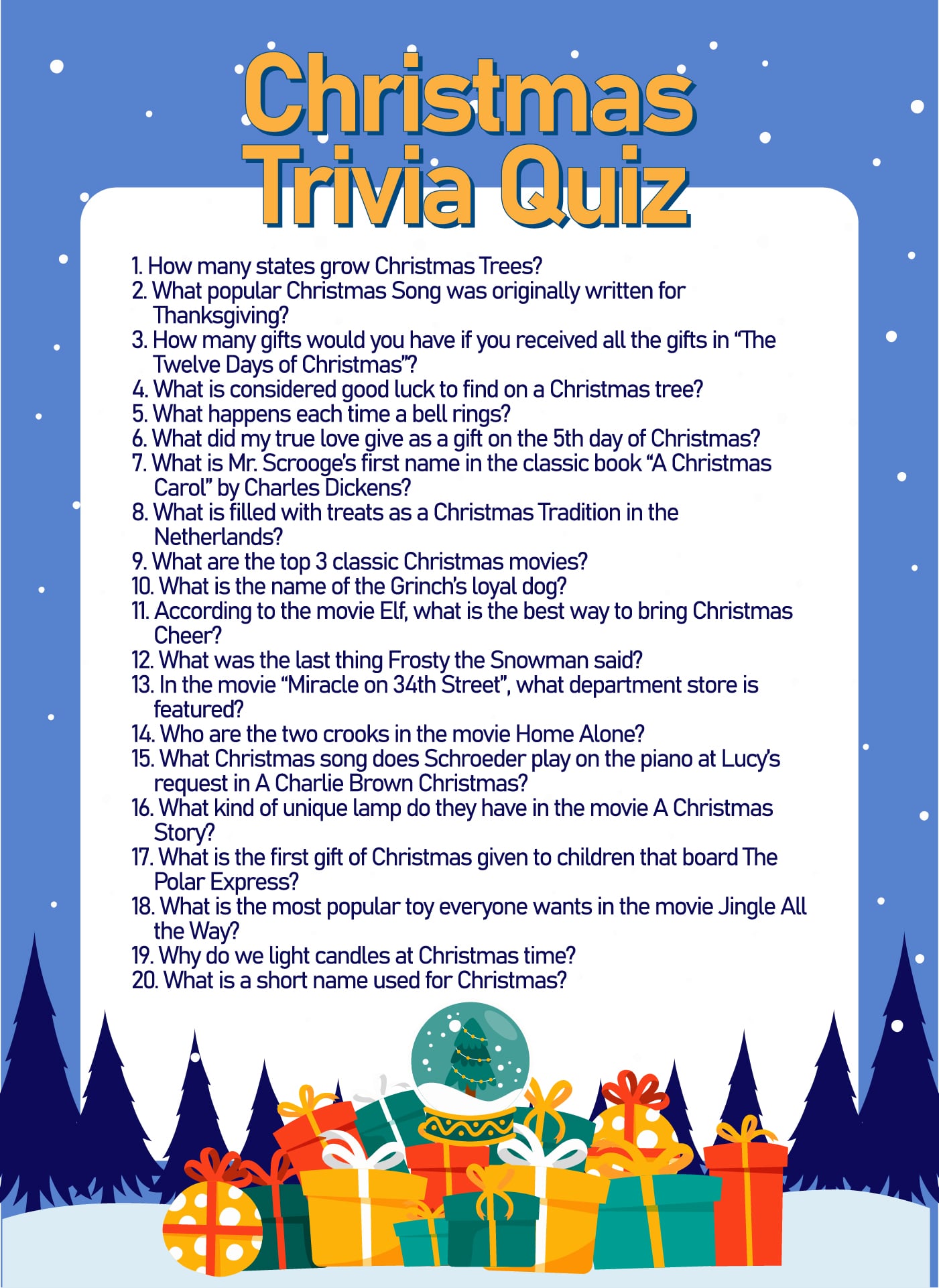 10 Best Free Printable Christmas Trivia Questions And Answers PDF for ...