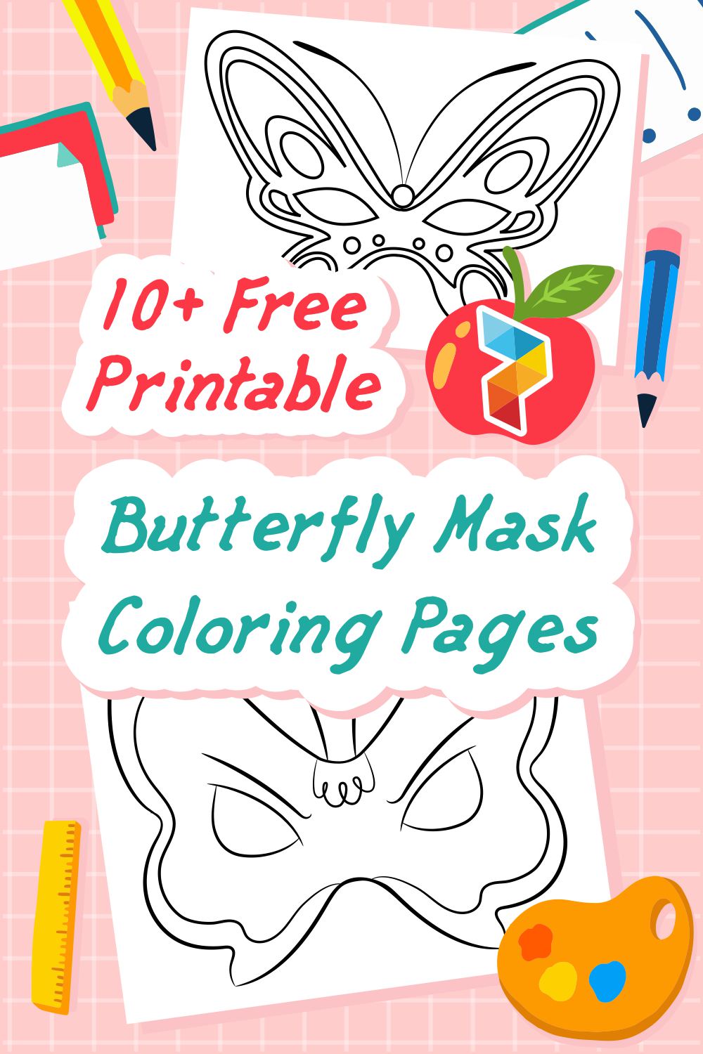 Butterfly Mask Coloring Pages