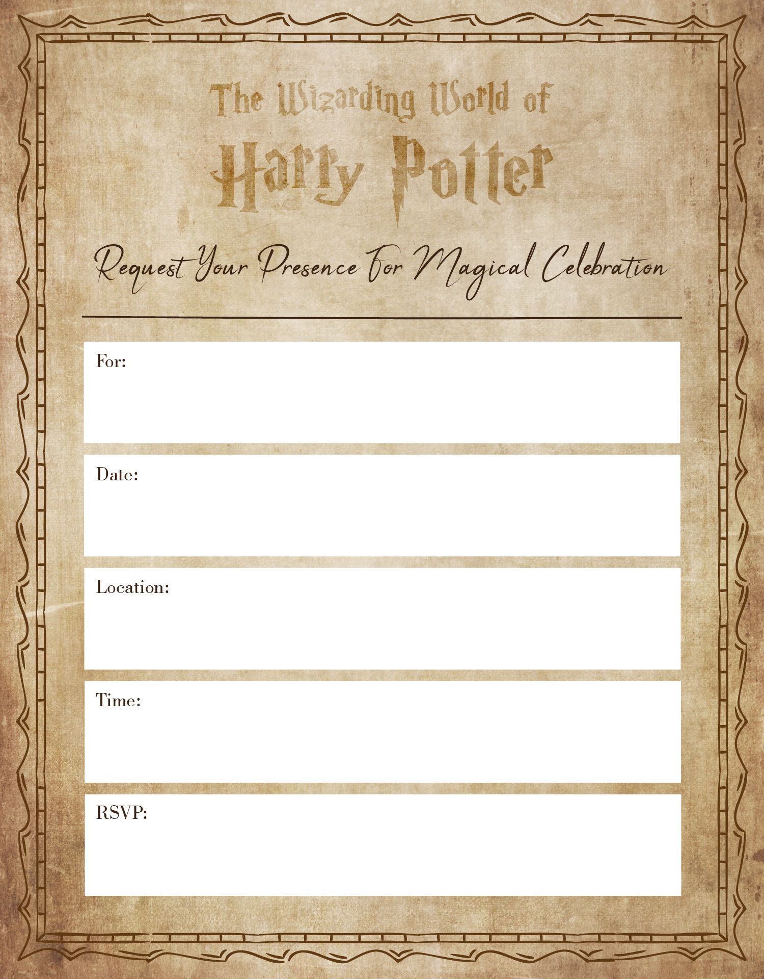 Harry Potter Wizarding World Invitations