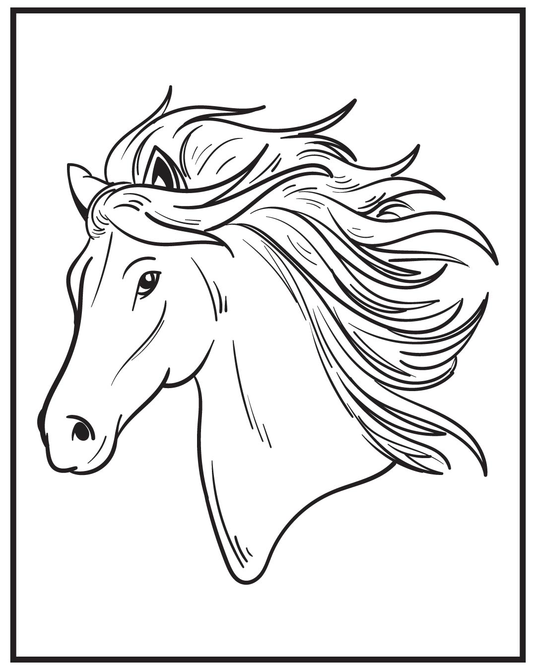 Horse Face Coloring Sheet