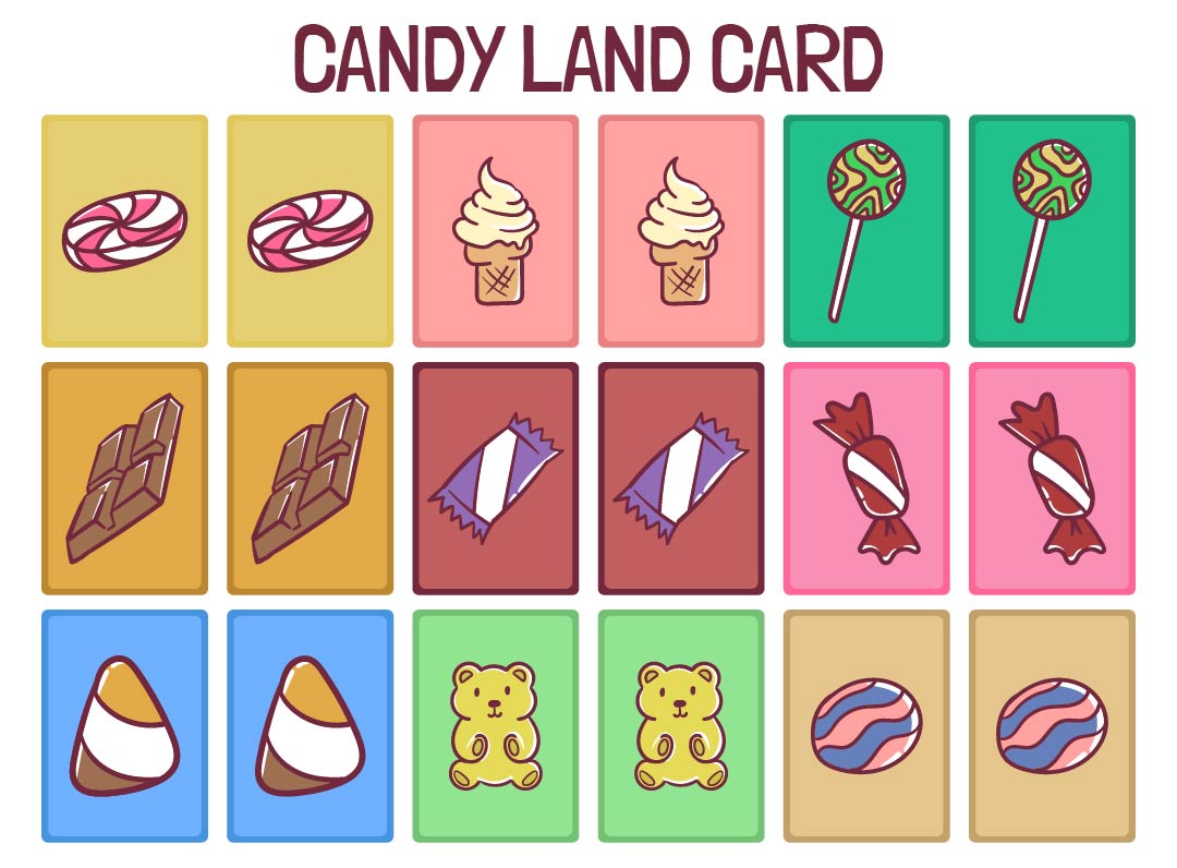 Printable Classic Candyland Game Cards