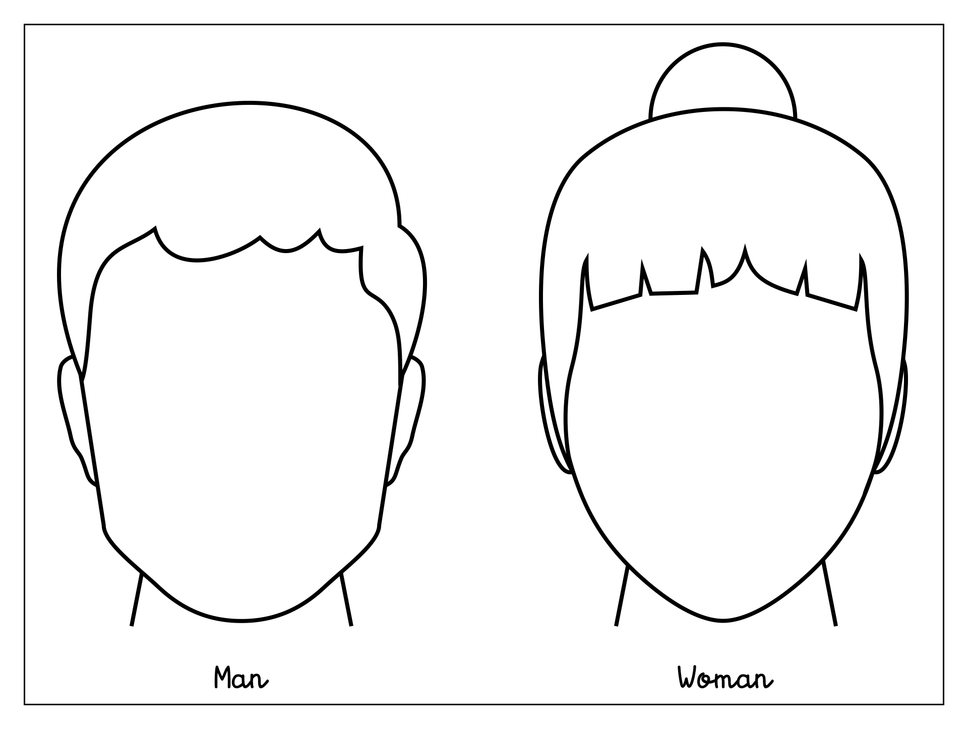 Printable Human Face Outline