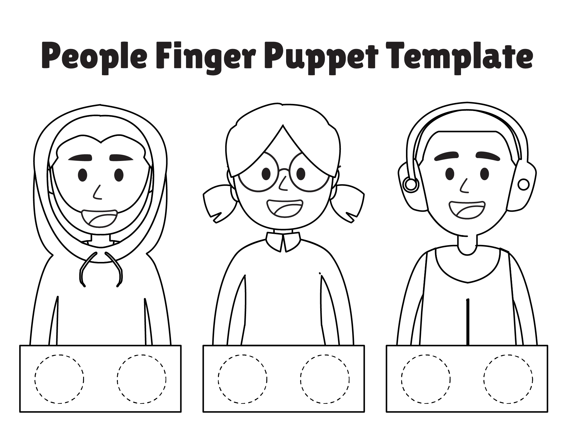 Printable People Puppet for Children