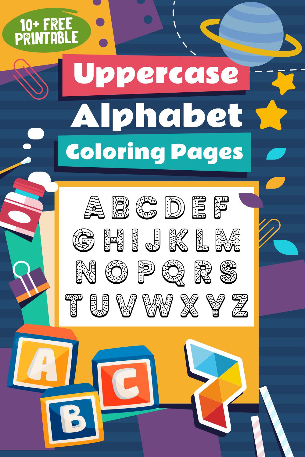 Uppercase Alphabet Coloring Pages