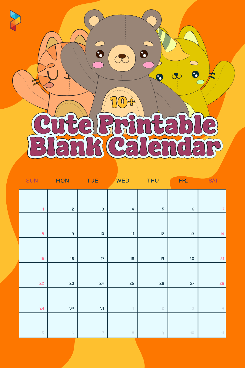 Cute Blank Calendar