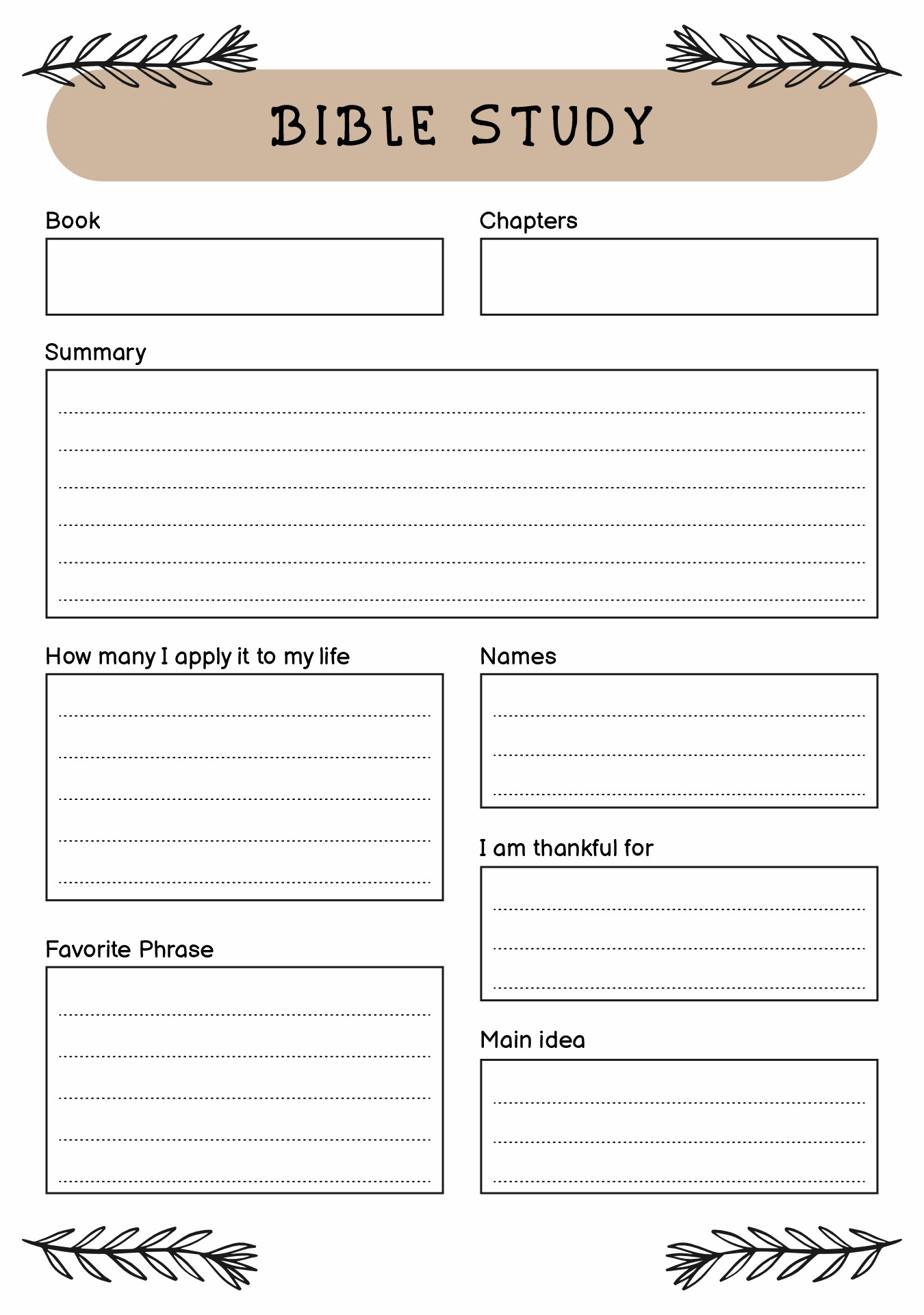 Bible Study Notepad Template