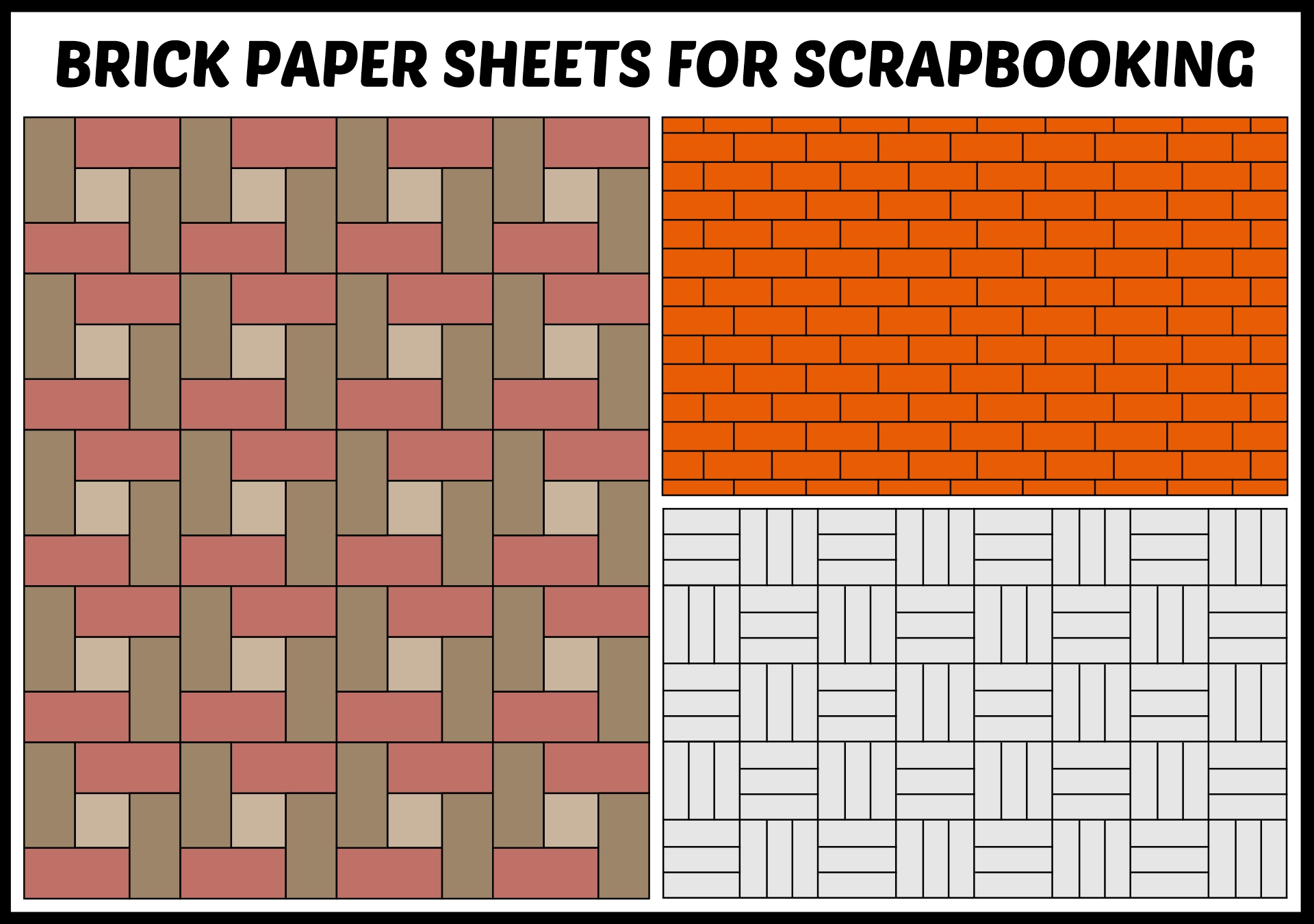 Brick Paper Sheets for Scrapbooking Printable