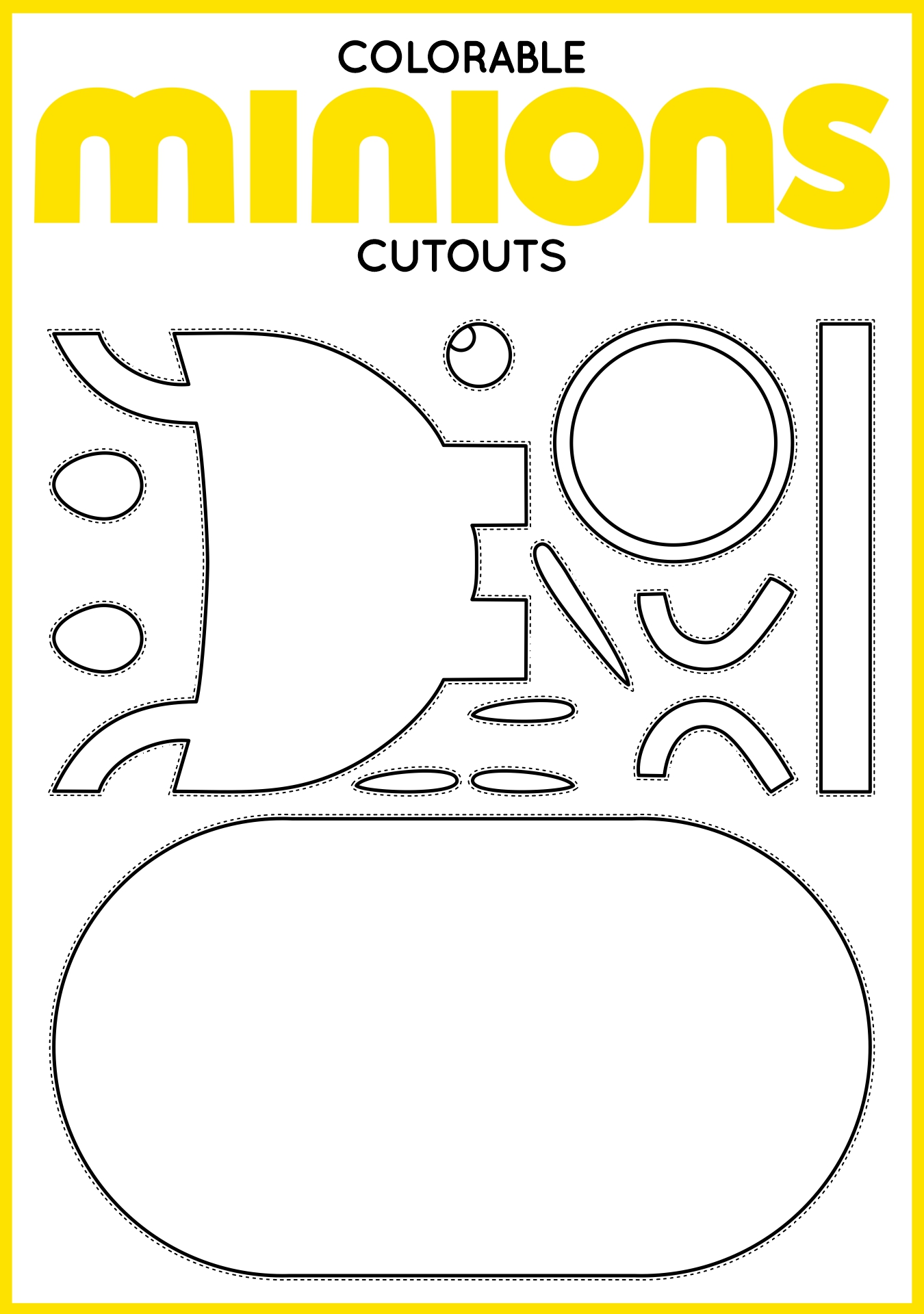 Colorable Minion Cutouts for Classroom