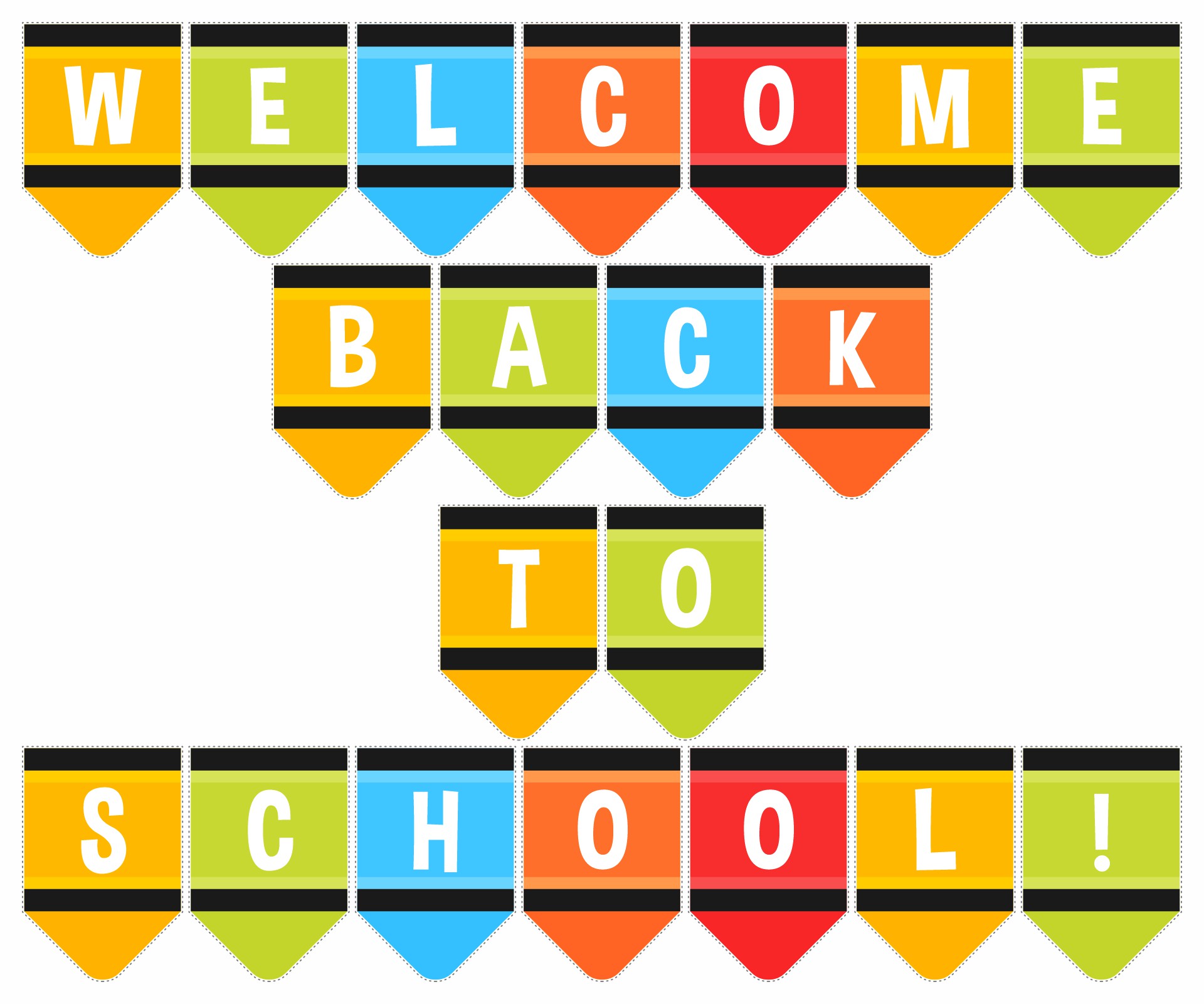 Colorful Welcome Back Banner Printable for Classrooms