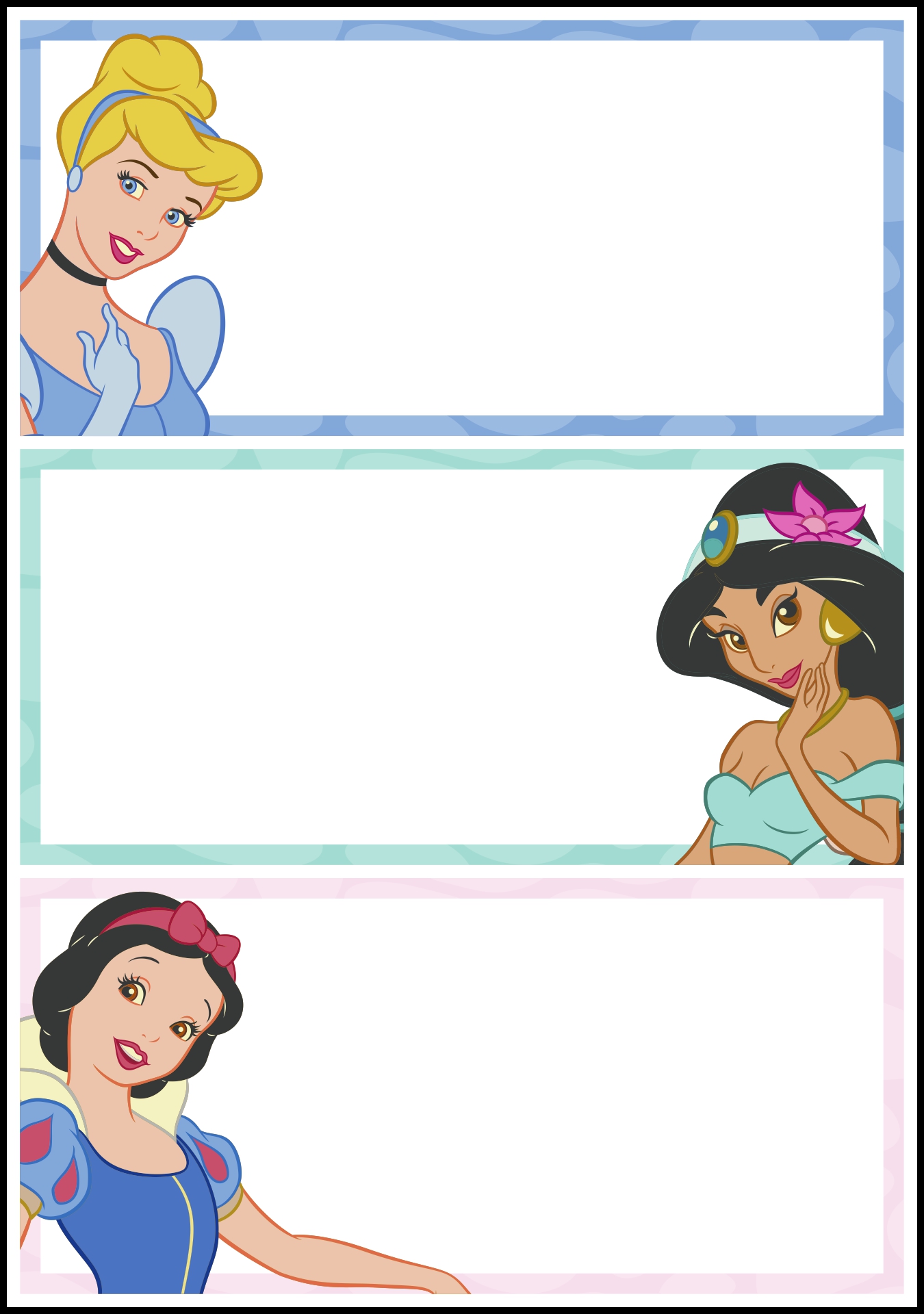 Disney Princess School Supply Printable Labels