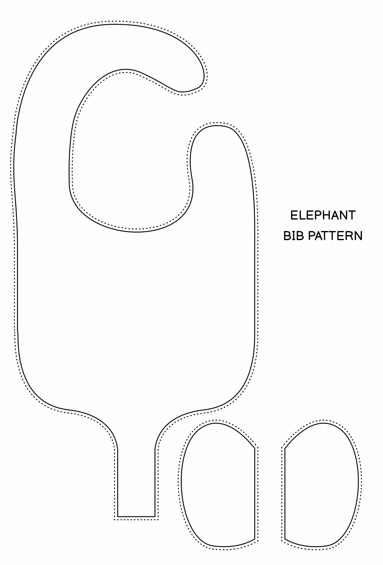 Elephant Bib Binkie Holder Pattern