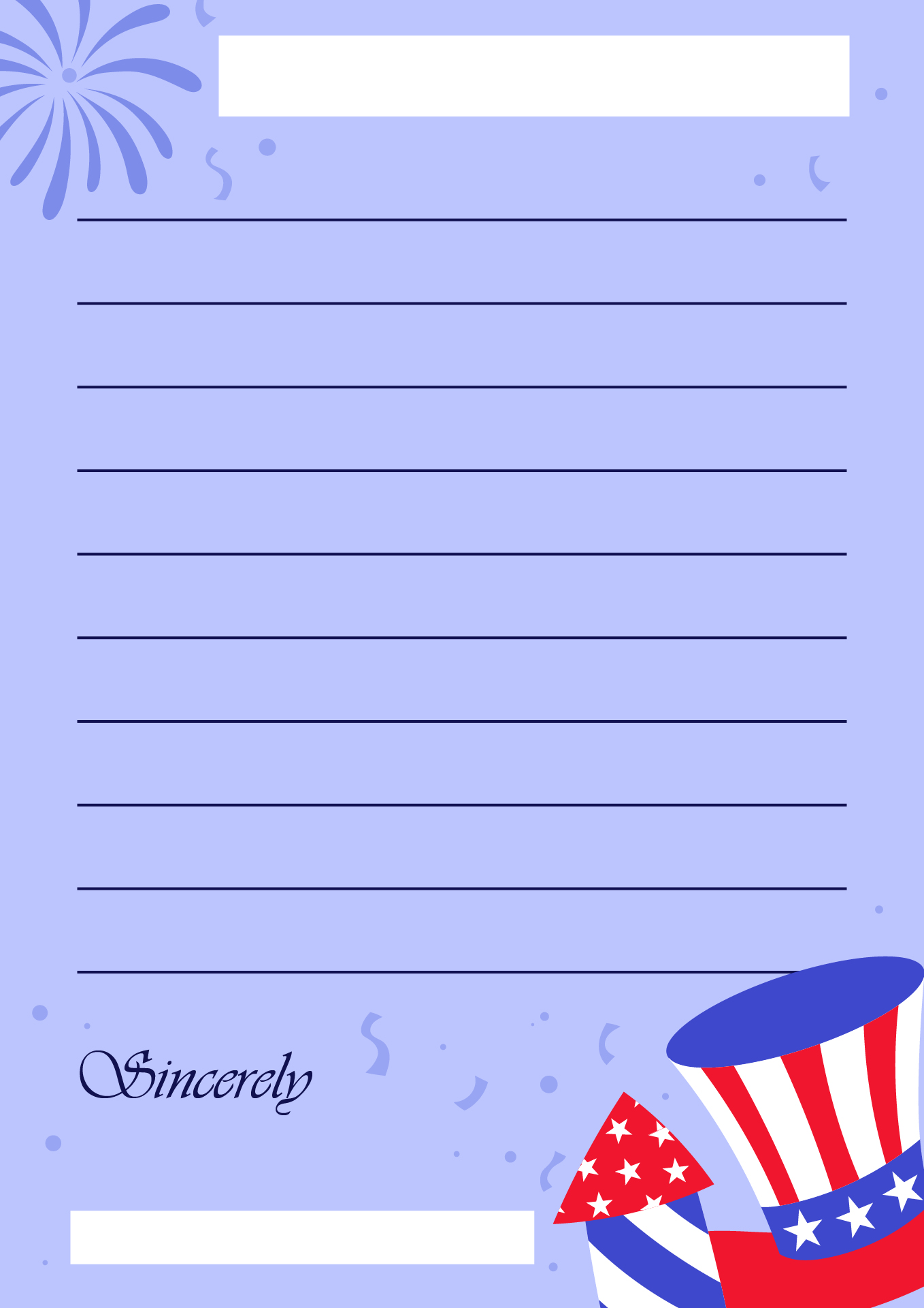 Fourth of July Letter Templates