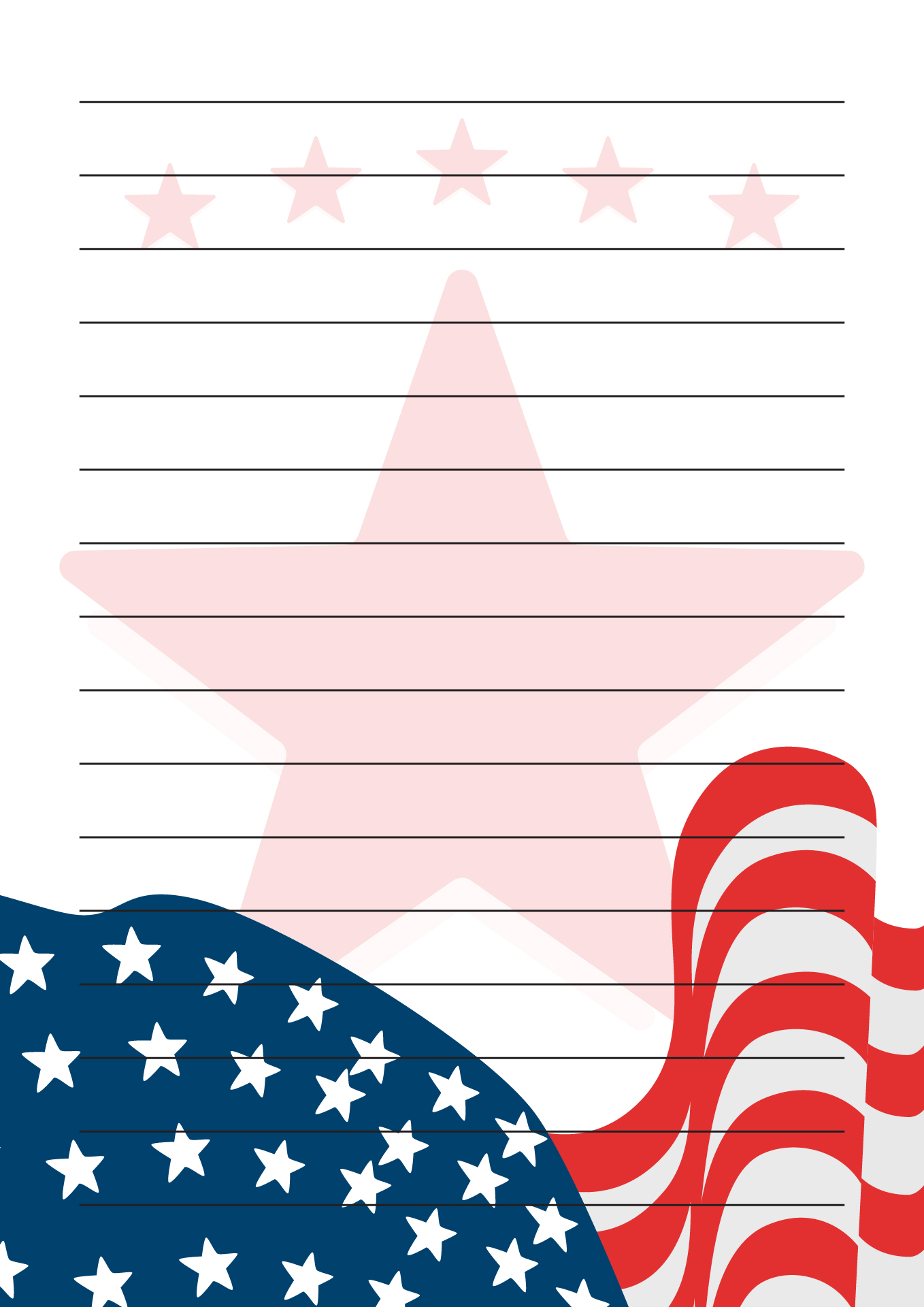 Memorial Day Themed Note Paper