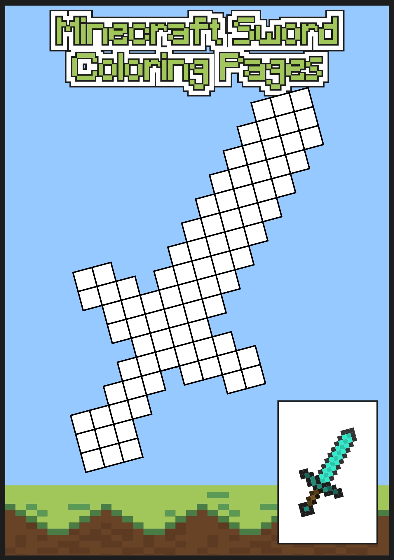 Minecraft Sword Coloring Pages