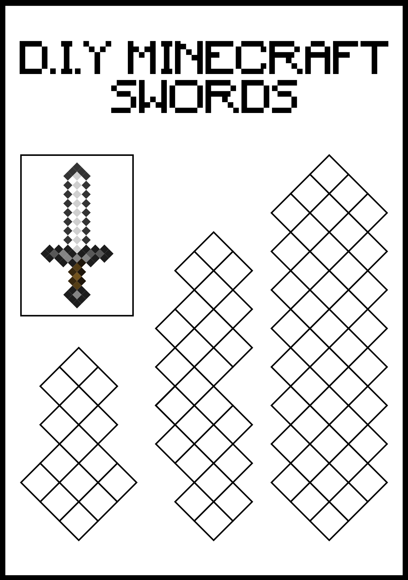 Minecraft Themed Sword Activities