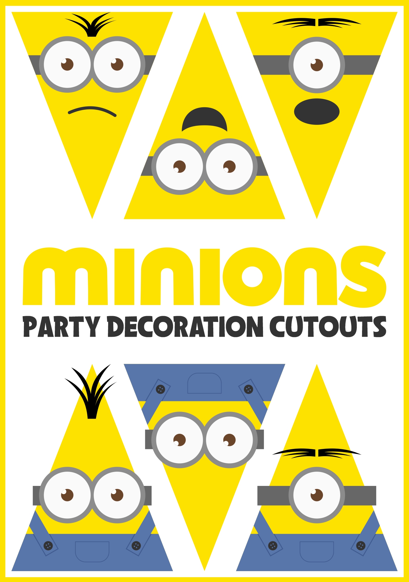 Minion Party Decoration Cutouts